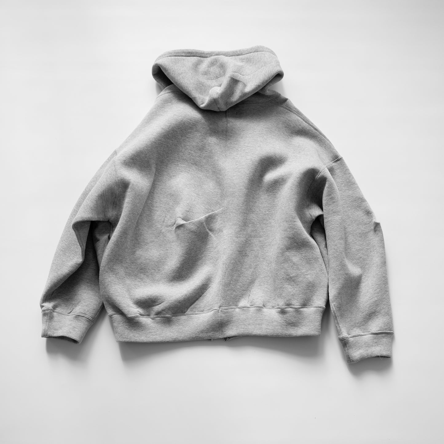 ssstein/ COTTON DOUBLE KNIT TUCKED ZIP HOODY "TOP GREY"