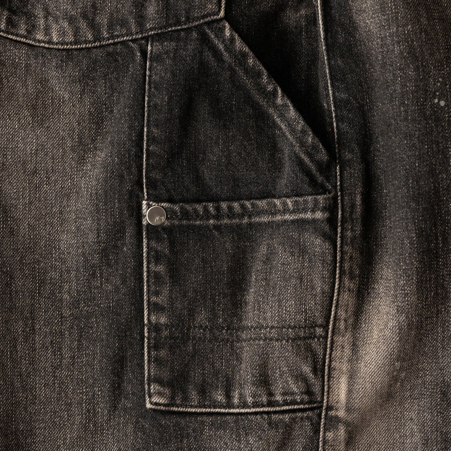 ANCELLM / DENIM PAINTER SHORTS "BLACK"