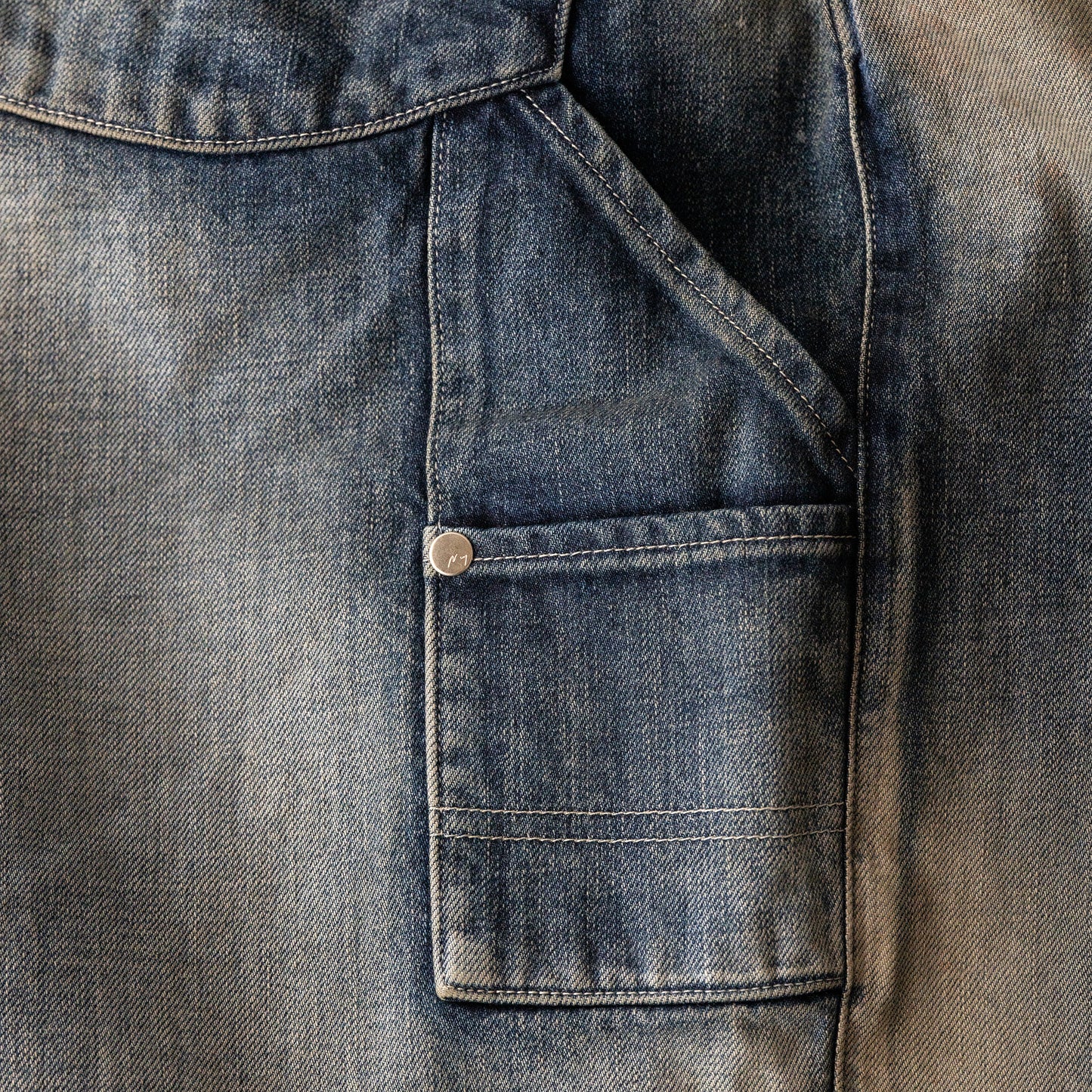ANCELLM / DENIM PAINTER SHORTS "INDIGO"