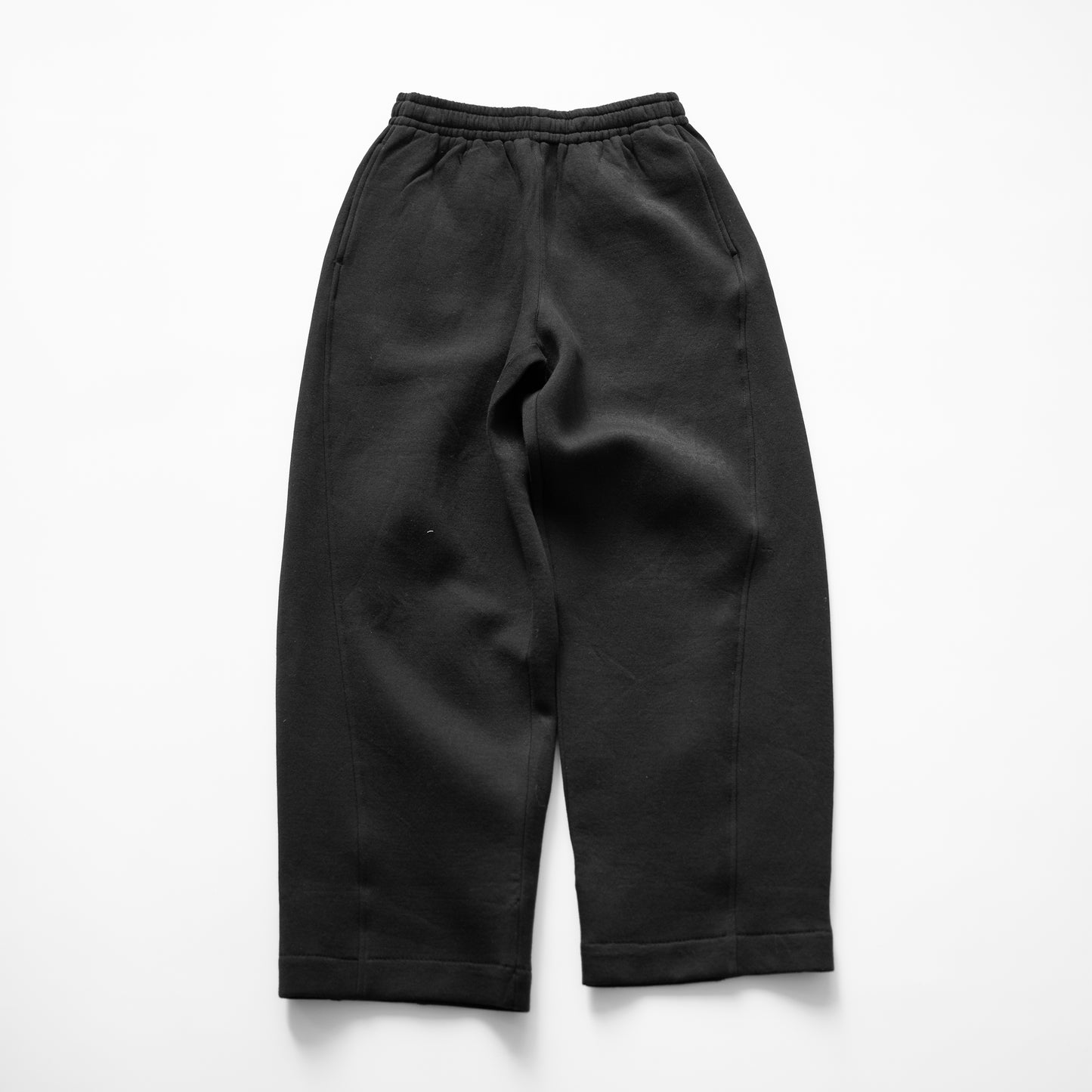 ssstein/ COTTON DOUBLE KNIT TWIST SEAM PANTS "BLACK"