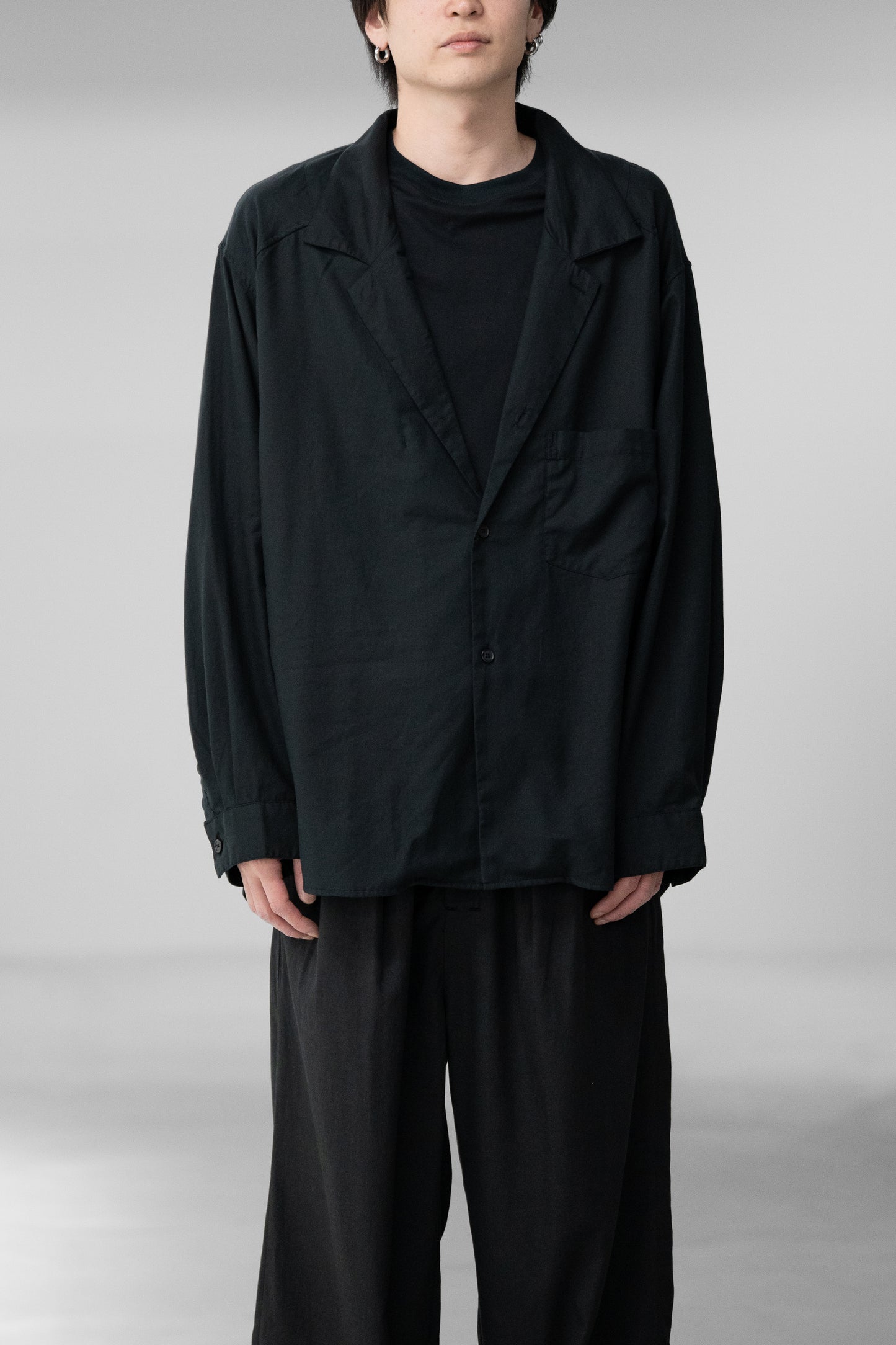 ANCELLM / C/S TAILORED SHIRT "BLACK"