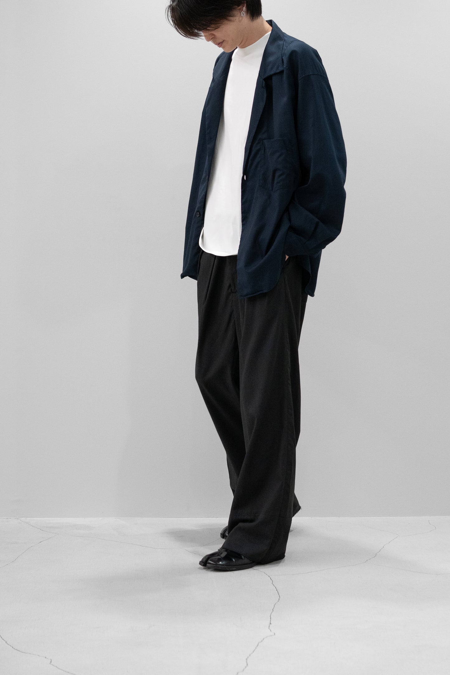 ANCELLM / C/S TAILORED SHIRT "NAVY"