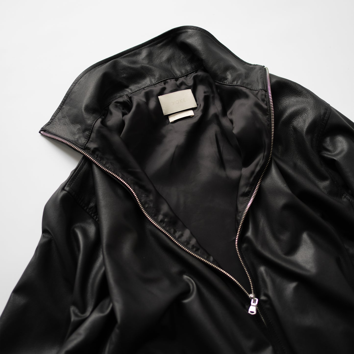 YOKE/ LEATHER TRAINING JACKET "BLACK"