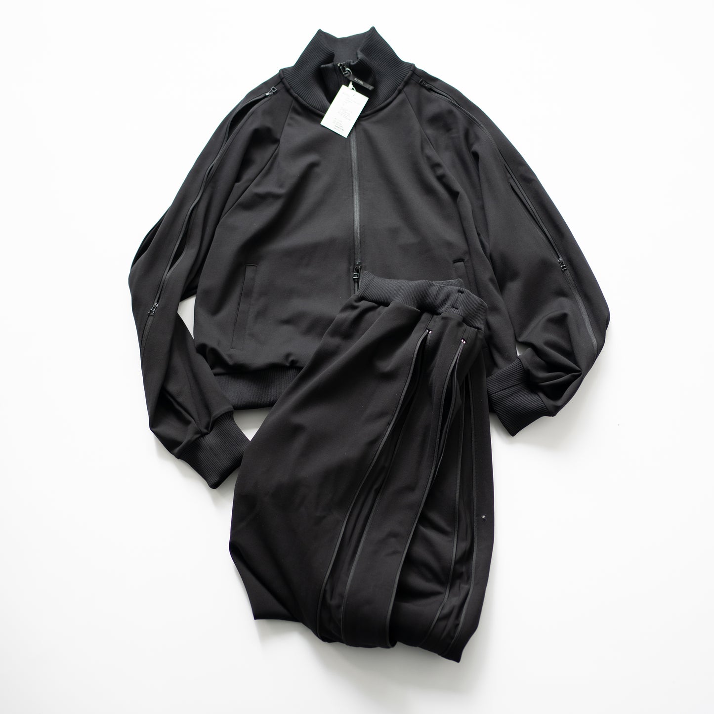 ROTOL/ DOUBLE ZIP TRACK PANTS "BLACK"