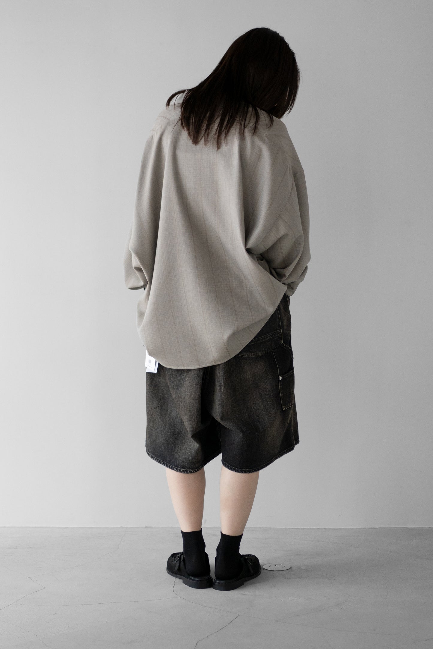 ANCELLM / DENIM PAINTER SHORTS "BLACK"