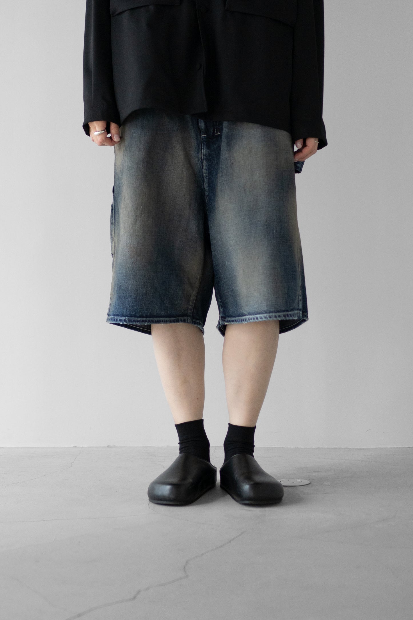 ANCELLM / DENIM PAINTER SHORTS "INDIGO"