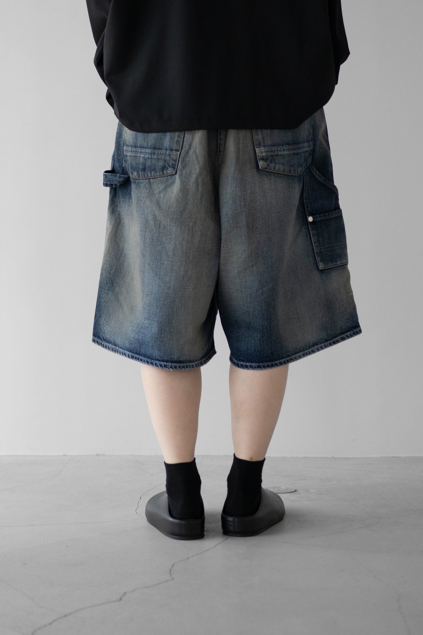 ANCELLM / DENIM PAINTER SHORTS "INDIGO"