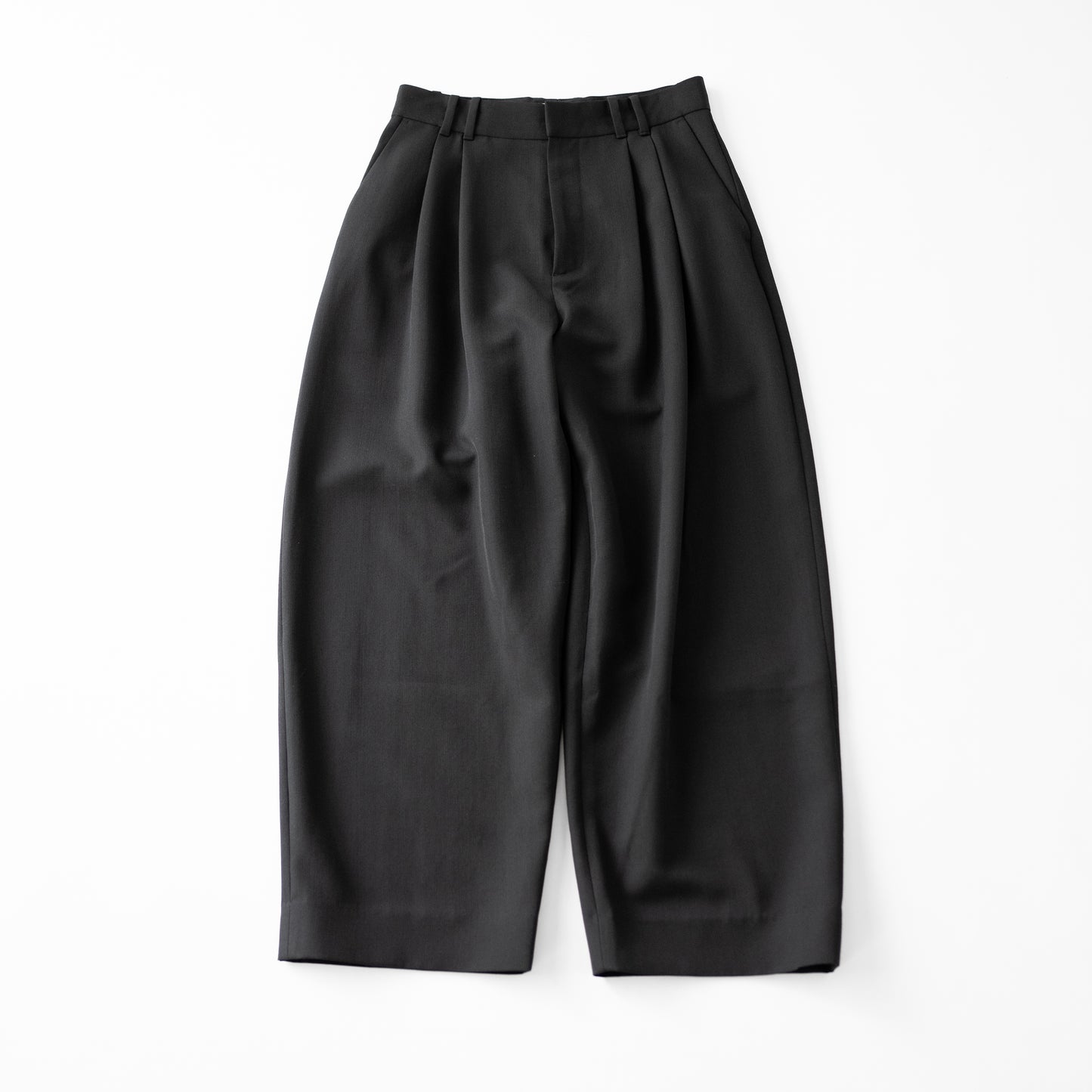 STUDIO NICHOLSON/ LINE -DOUBLE PLEAT VOLUME PANTS  "BLACK"