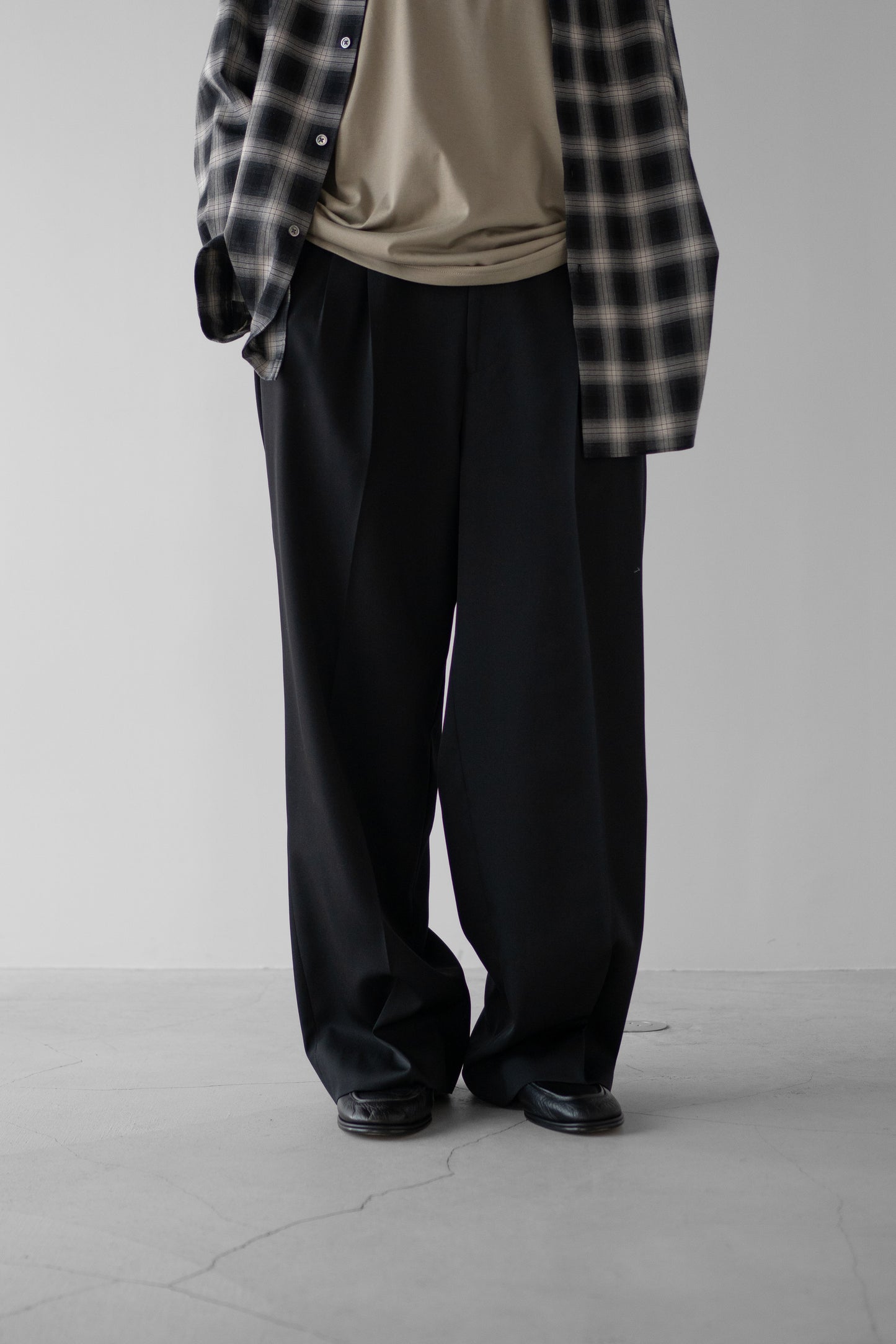 ssstein/ EASY LONG WIDE TROUSERS "BLACK"