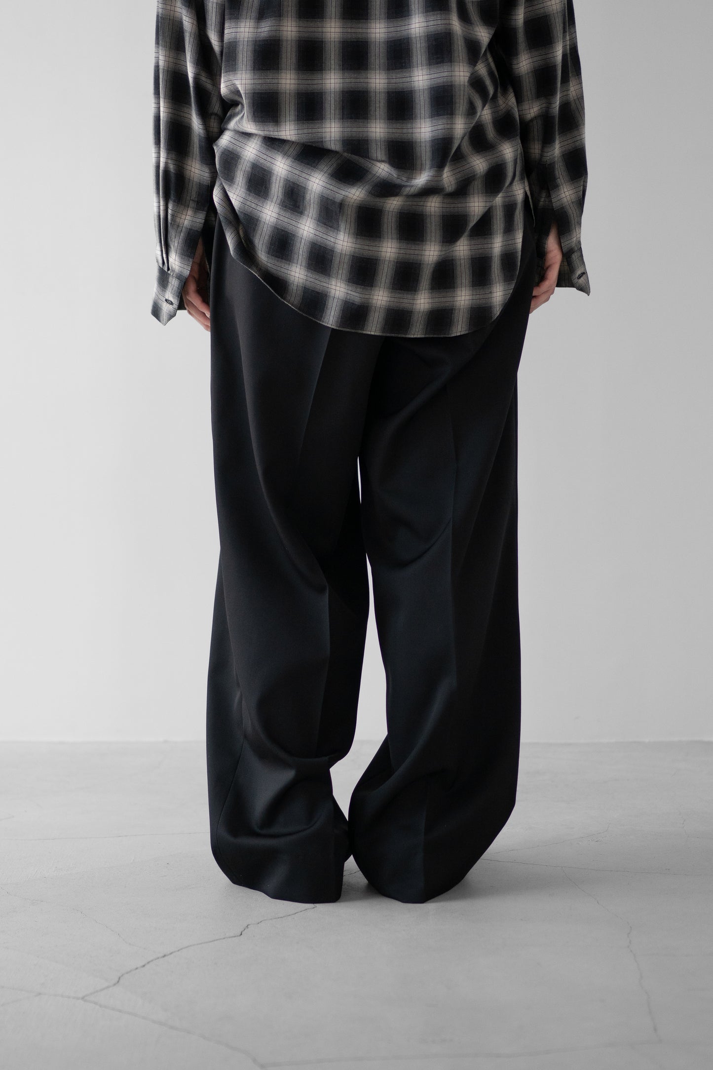 ssstein/ EASY LONG WIDE TROUSERS "BLACK"