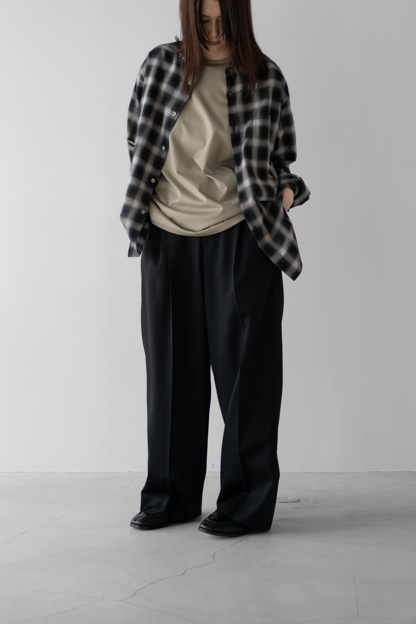 ssstein/ EASY LONG WIDE TROUSERS "BLACK"