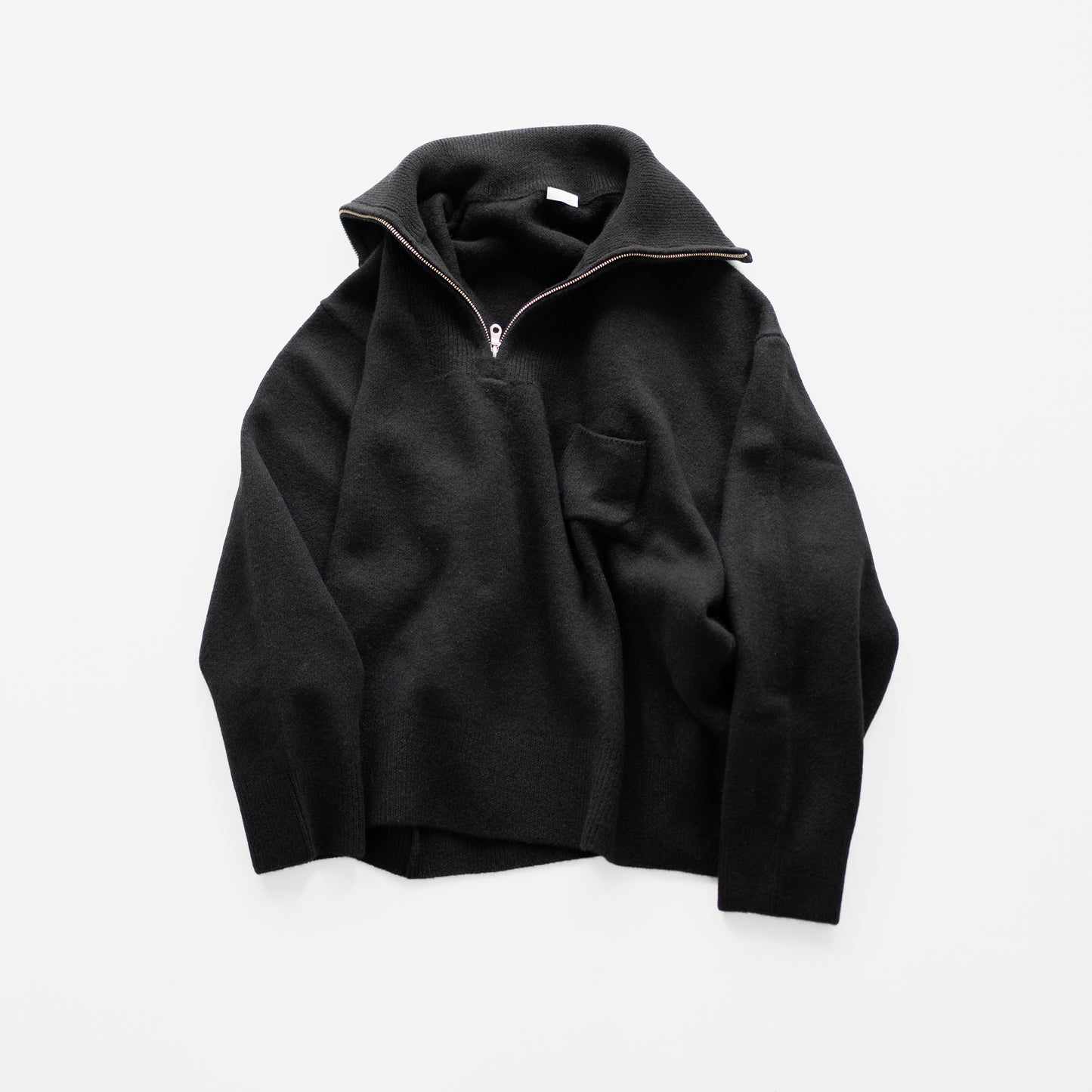 SEEALL/ ZIP PULL SWEATER "BLACK"