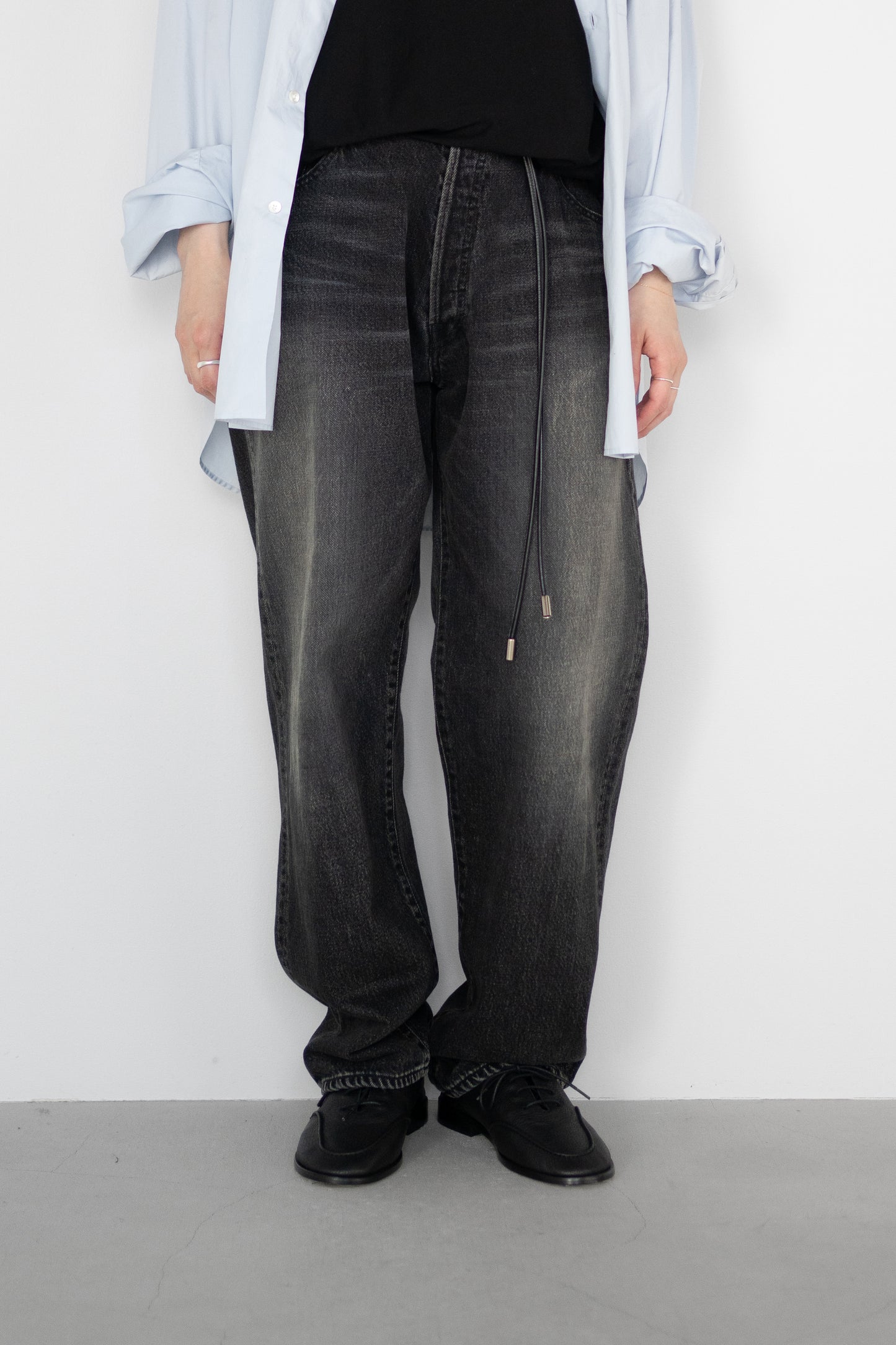 ssstein/ OVERSIZE FIT DENIM PANTS "BLACK"