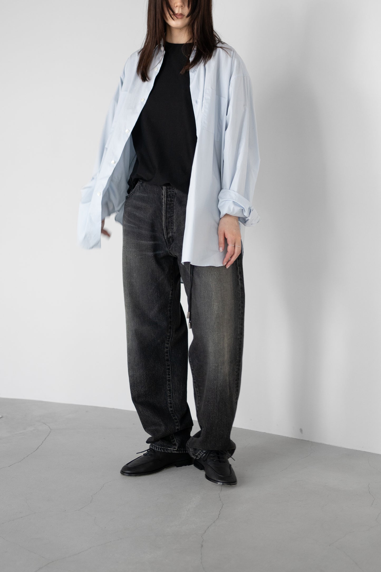 ssstein/ OVERSIZE FIT DENIM PANTS "BLACK"