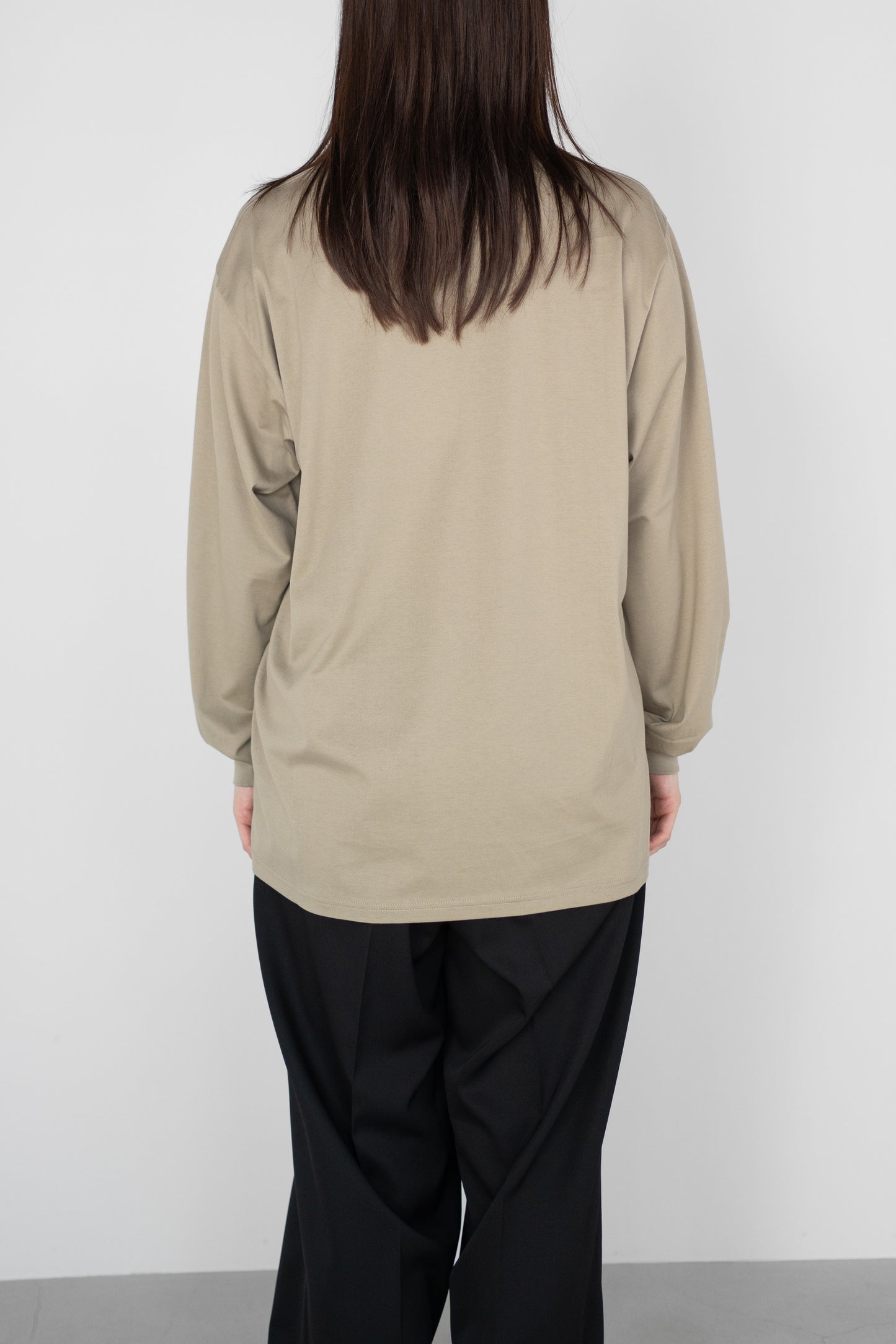 ssstein/ SUVIN COTTON BASIC LS TEE "KHAKI"
