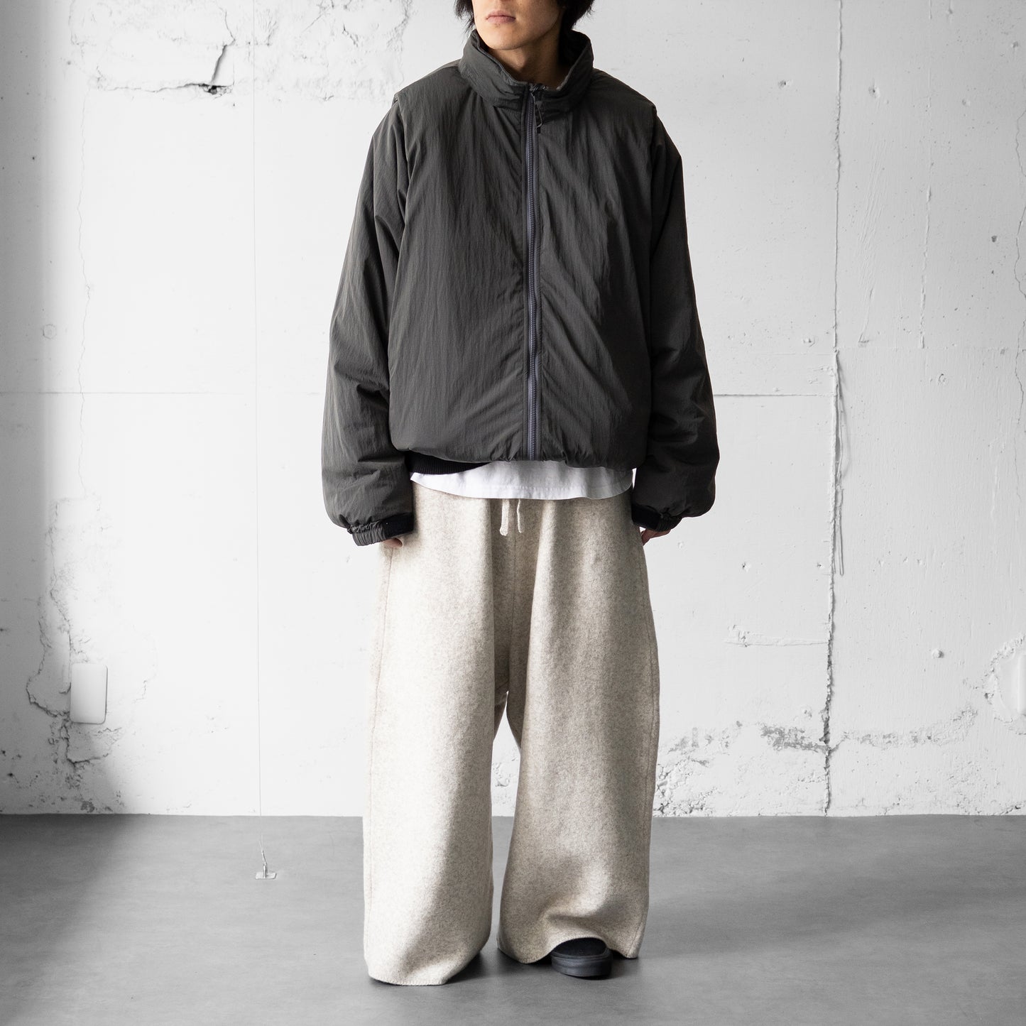 YOKE/ DETACHABLE MILYTARY BLOUSON "CHARCOAL"