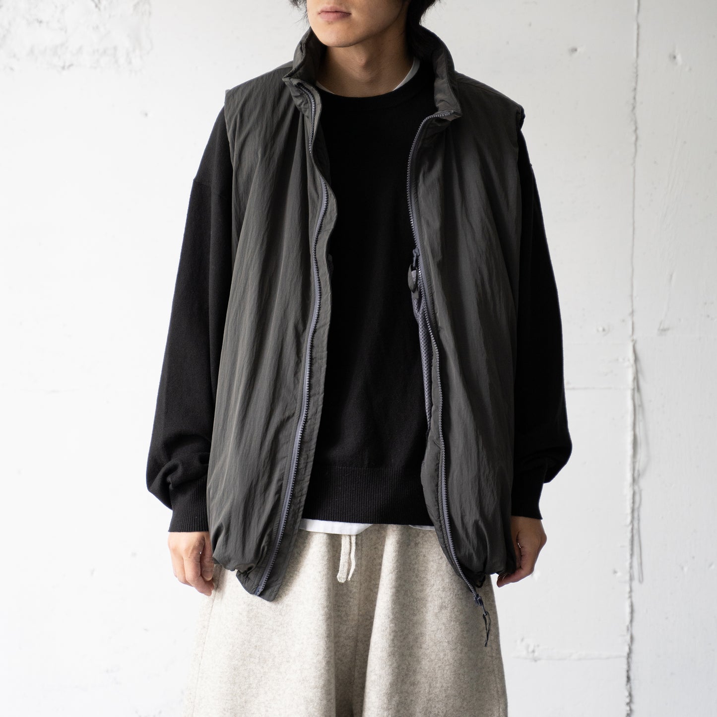 YOKE/ DETACHABLE MILYTARY BLOUSON "CHARCOAL"