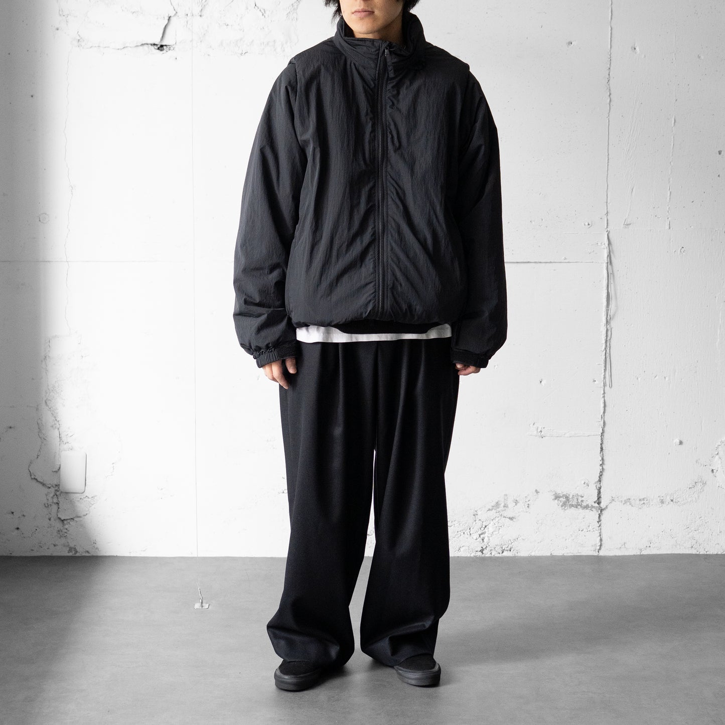 YOKE/ DETACHABLE MILYTARY BLOUSON "BLACK"