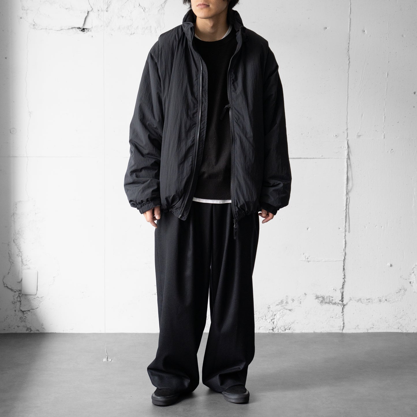 YOKE/ DETACHABLE MILYTARY BLOUSON "BLACK"