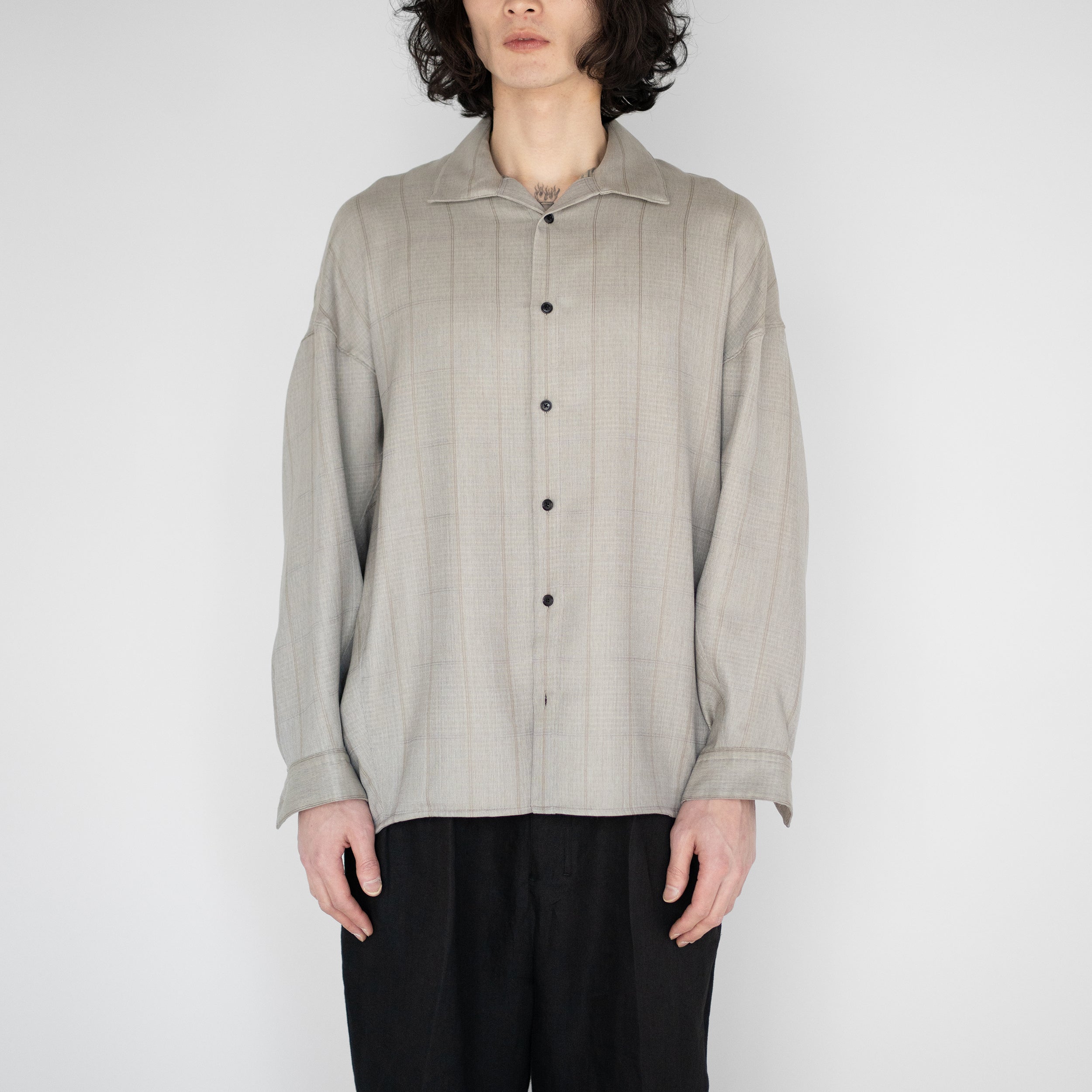 nonnotte(ノノット)/ Draping Open Collar Shirt Type A 