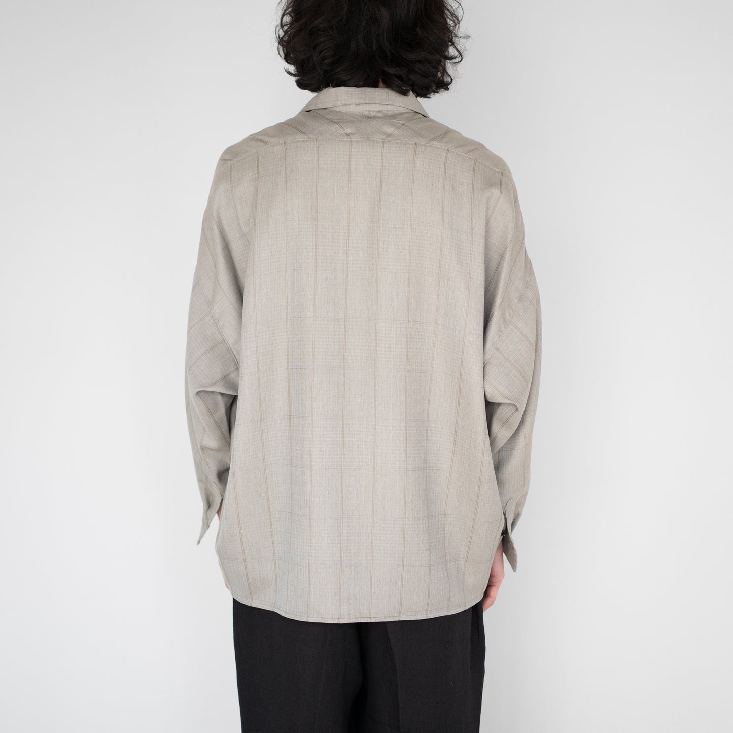 nonnotte/ Draping Open Collar Shirt Type A "Clay Mist"
