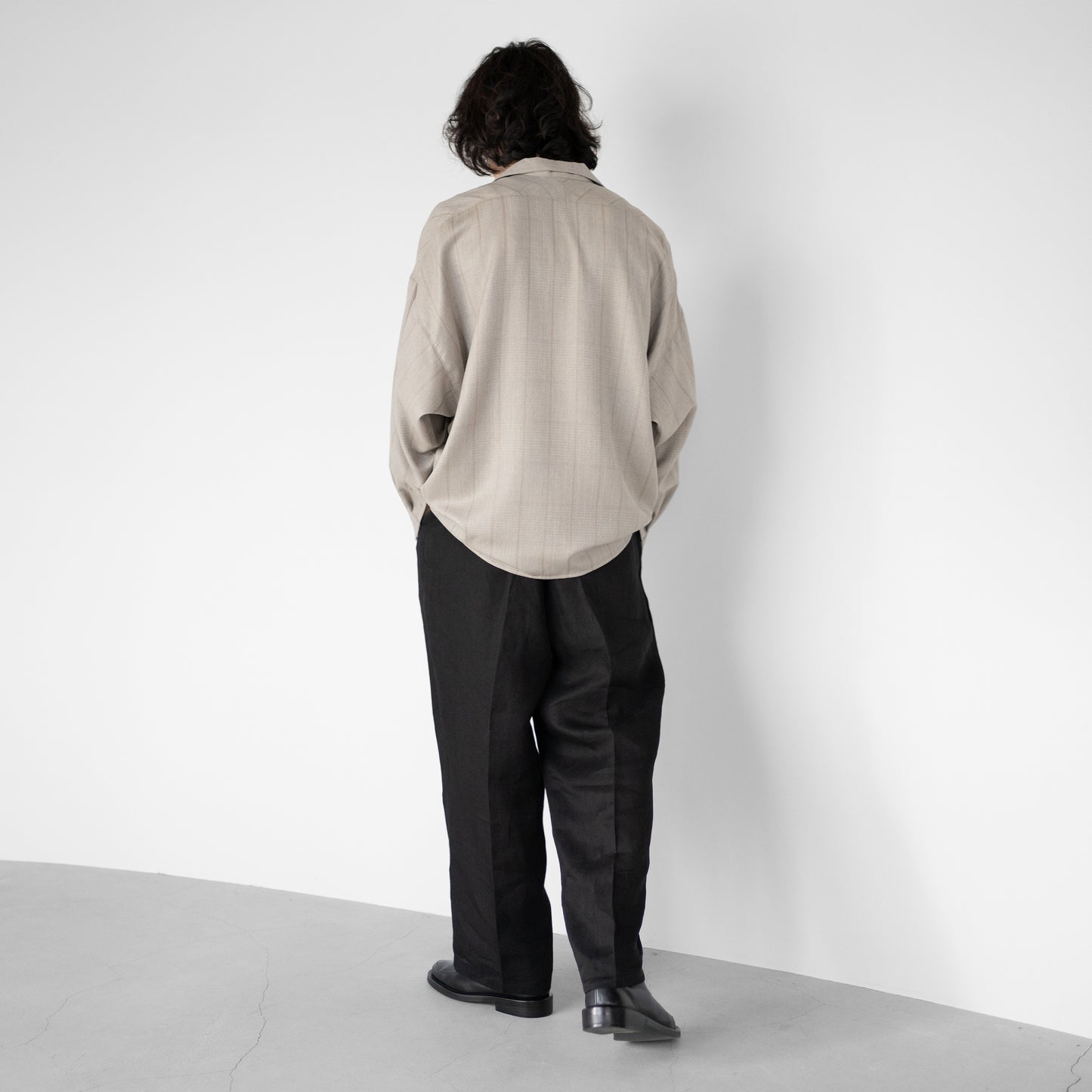 nonnotte/ Draping Open Collar Shirt Type A "Clay Mist"