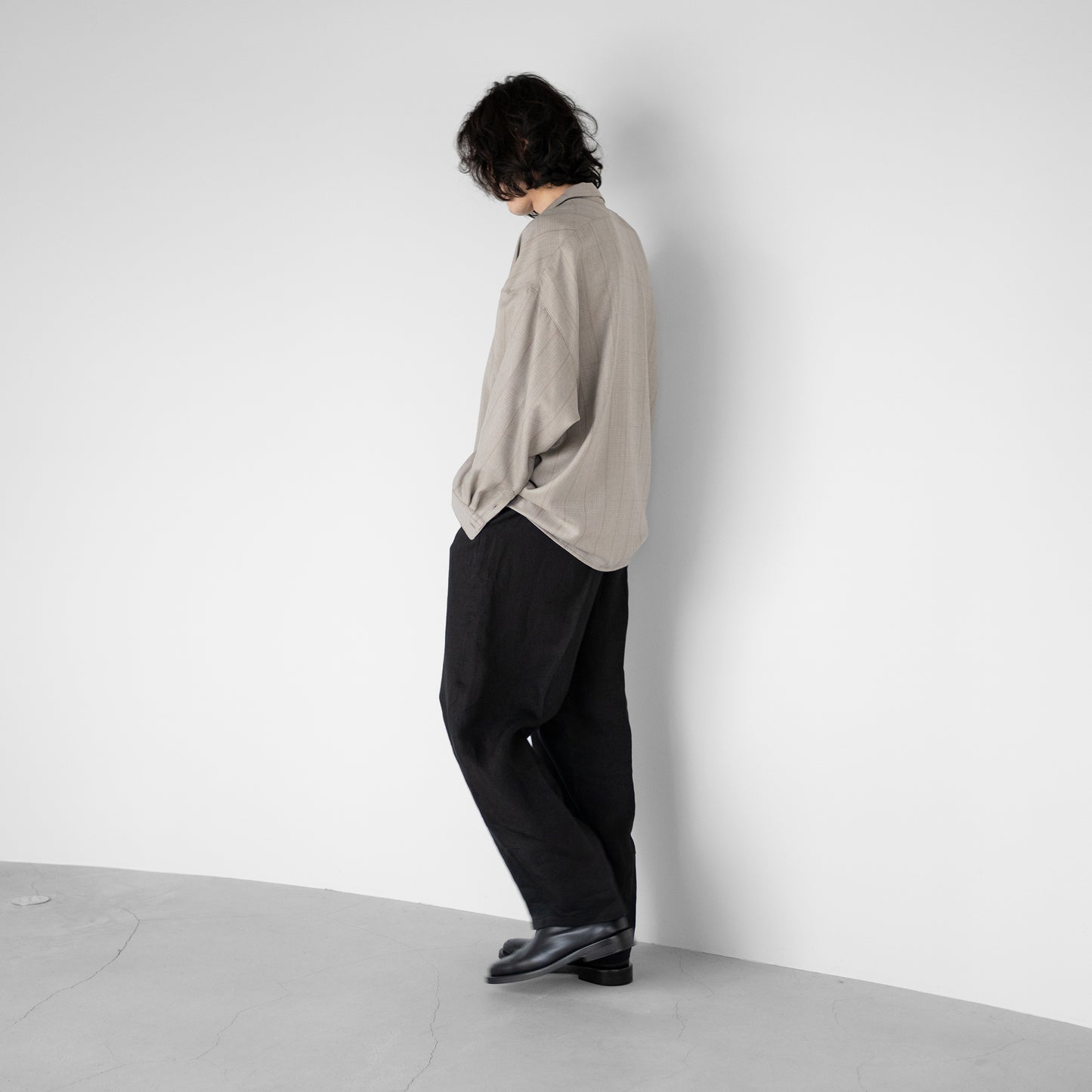 nonnotte/ Draping Open Collar Shirt Type A "Clay Mist"