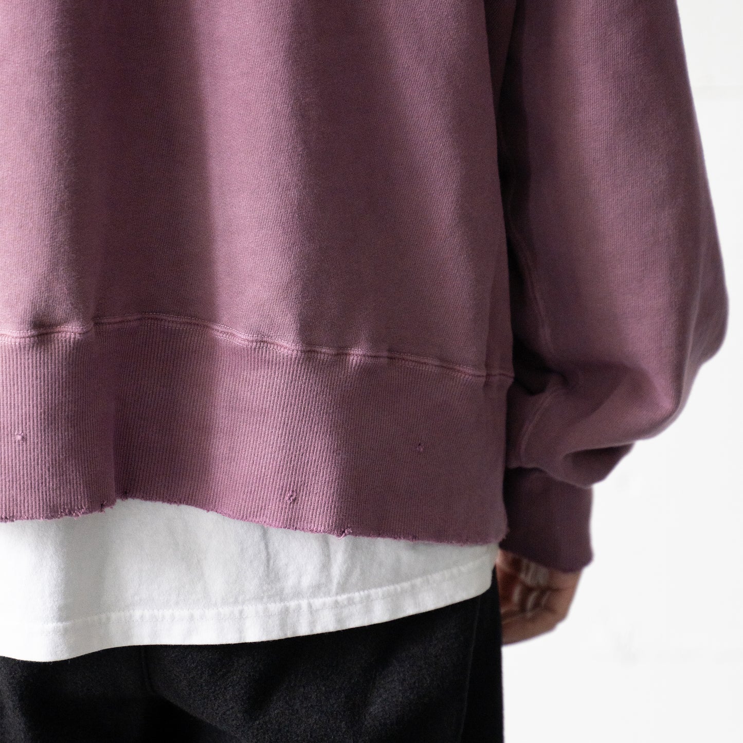 ANCELLM / DYED DAMAGE HOODIE "CHERRY"