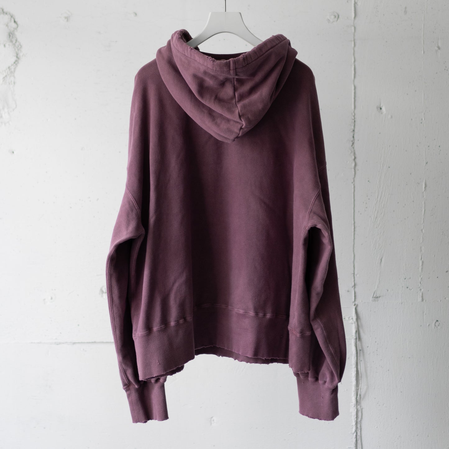 ANCELLM / DYED DAMAGE HOODIE "CHERRY"