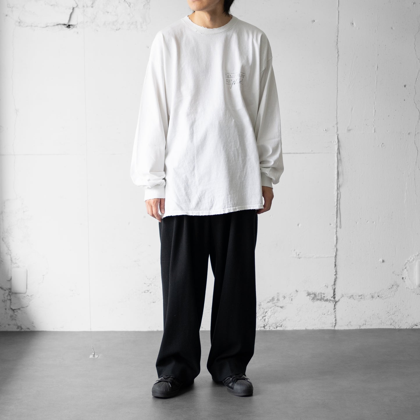 ANCELLM / T/RESIDENCE DYED LS T-SHIRT "WHITE"