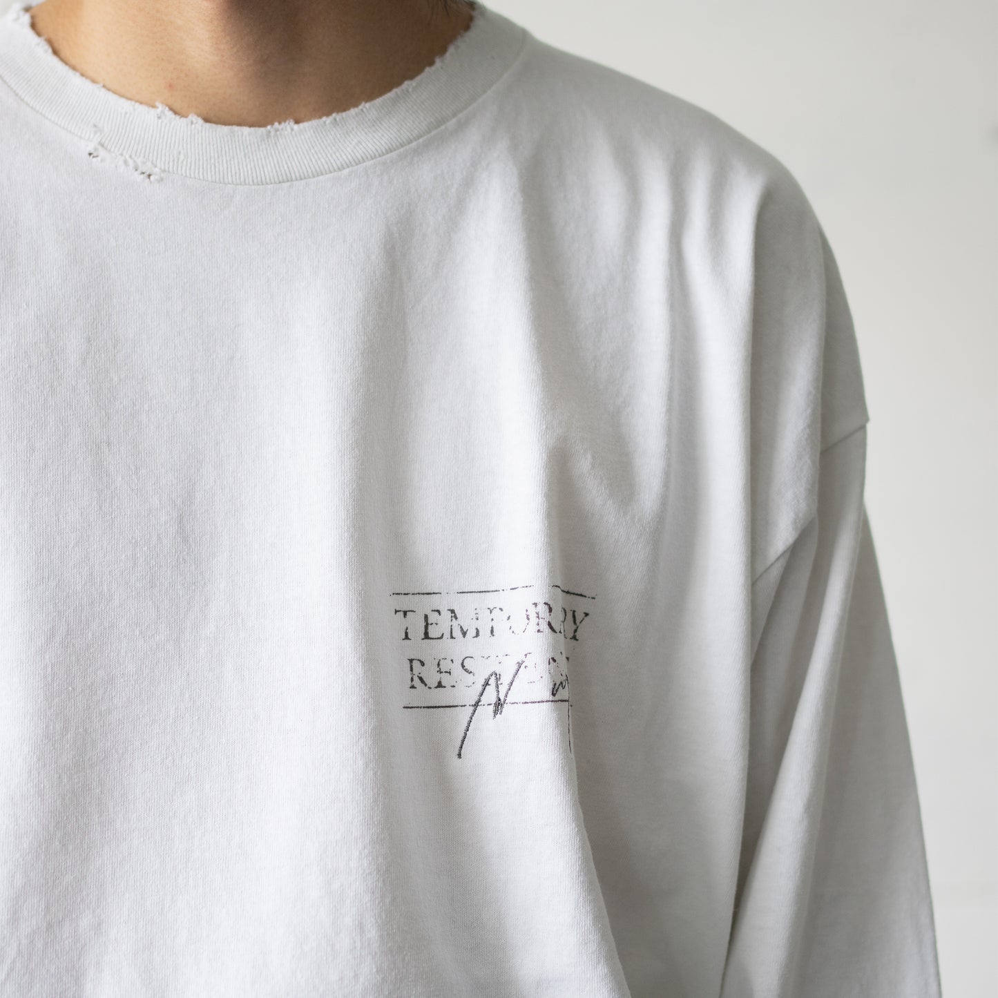 ANCELLM / T/RESIDENCE DYED LS T-SHIRT "WHITE"