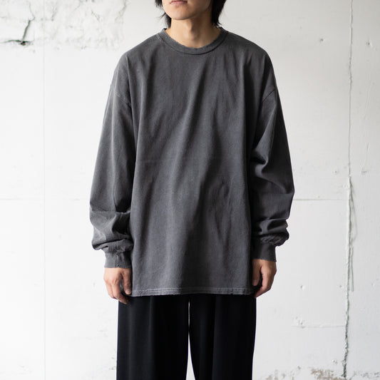 ANCELLM / EMBROIDERY DYED LS T-SHIRT "BLACK"