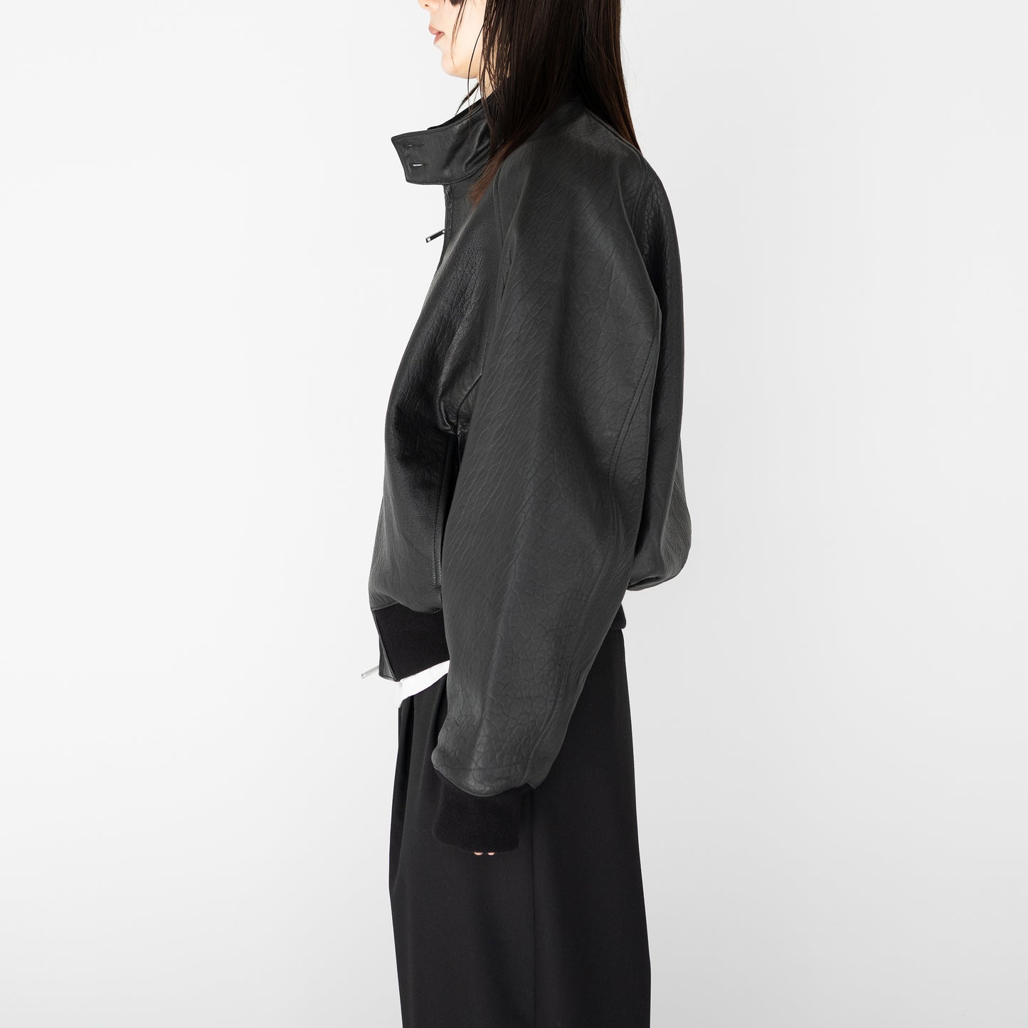 STUDIO NICHOLSON/ OVER LEATHER JACKET "BLACK"