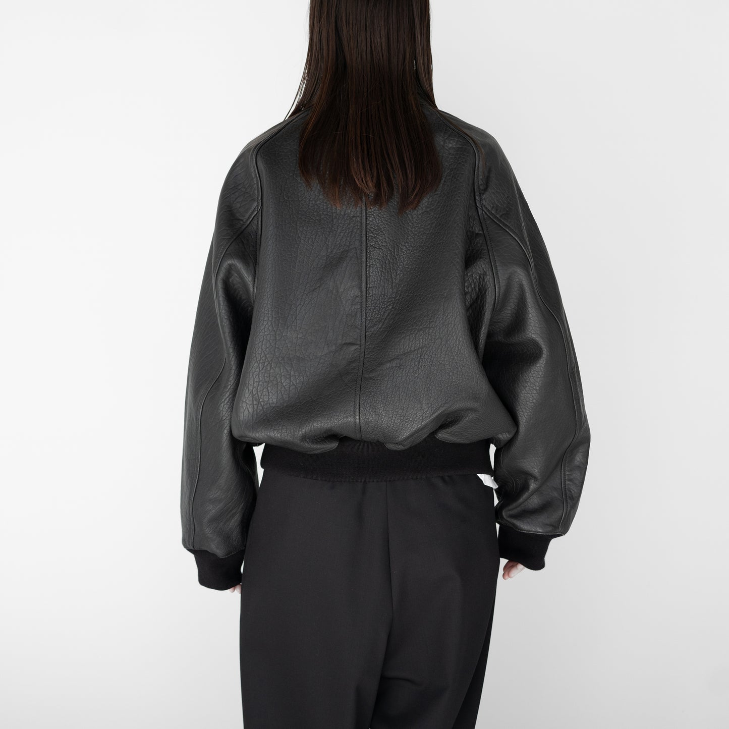 STUDIO NICHOLSON/ OVER LEATHER JACKET "BLACK"