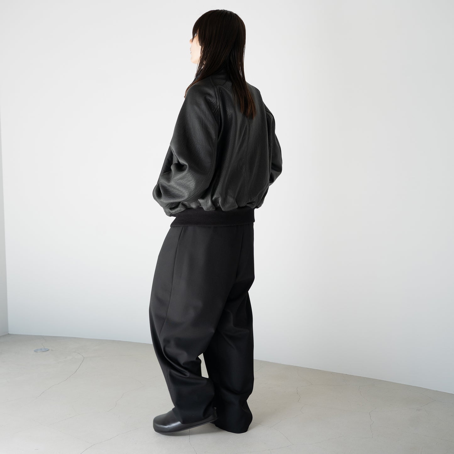 STUDIO NICHOLSON/ OVER LEATHER JACKET "BLACK"