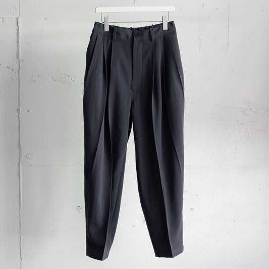 kontor/ 3 PLEAT WOOL PANTS "GREY"