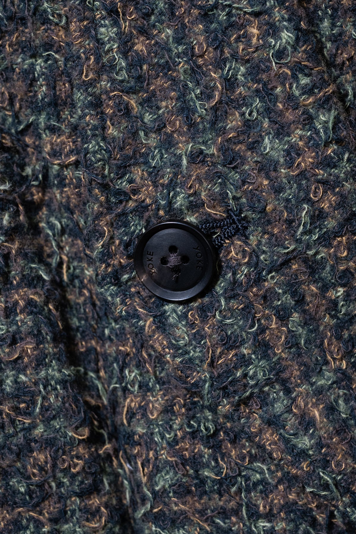 YOKE/ Needlepunched Cotton Plaid Drizzler Jacket "Navy"