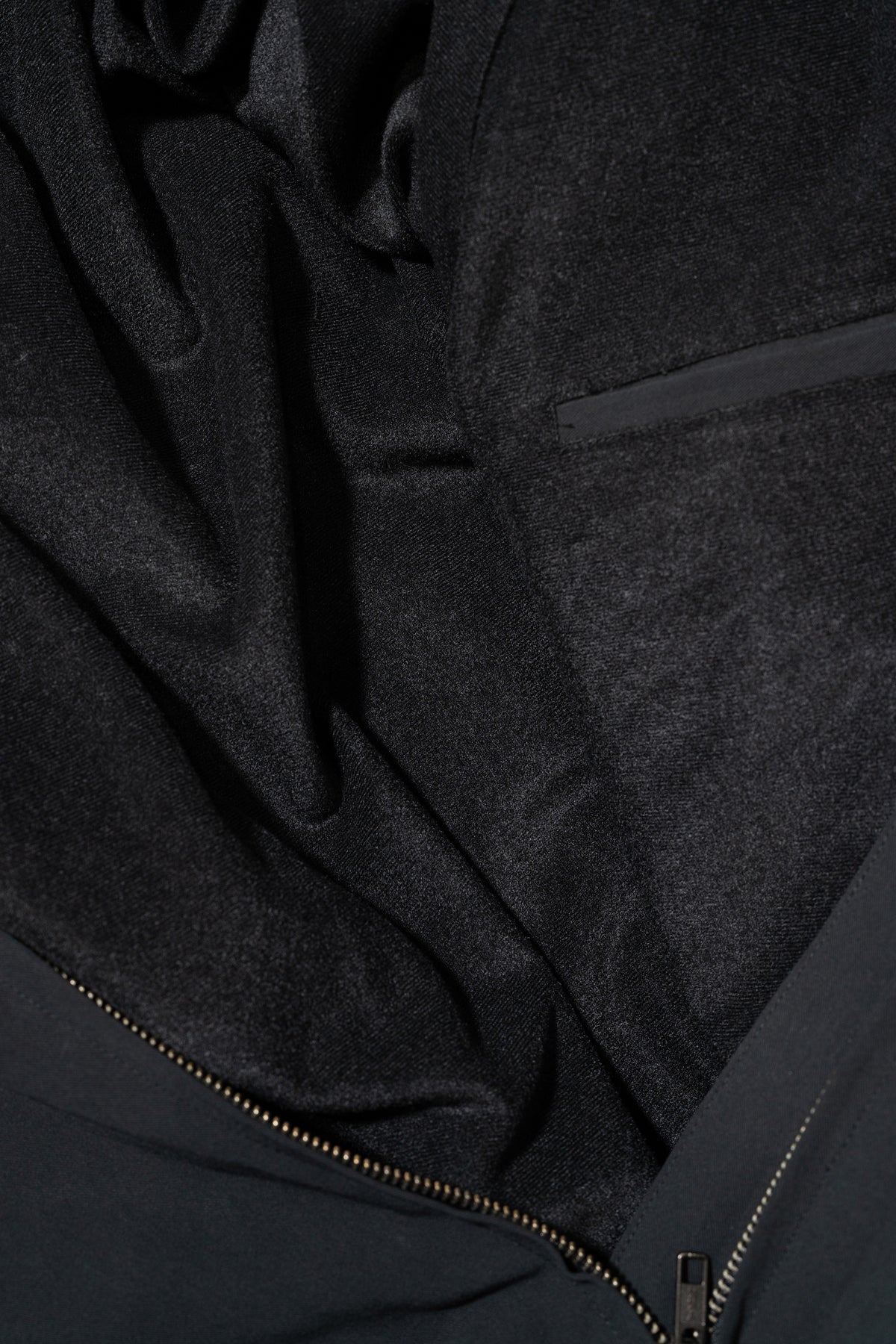 Antwort / LEATHER PIPED COTTON GABARDINE JACKET "BLACK"