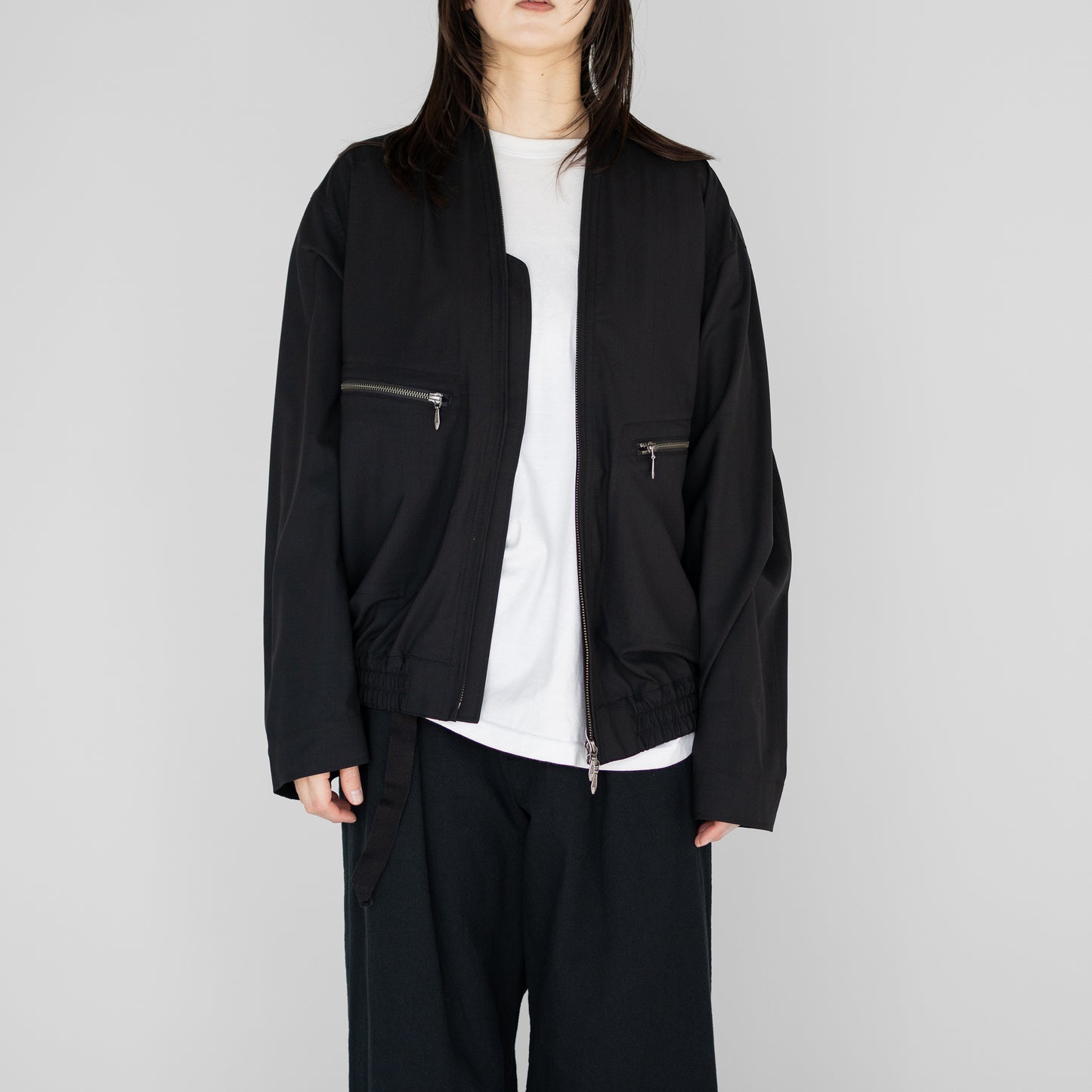 ESSAY/ WOOL ZIP JACKET "BLACK"