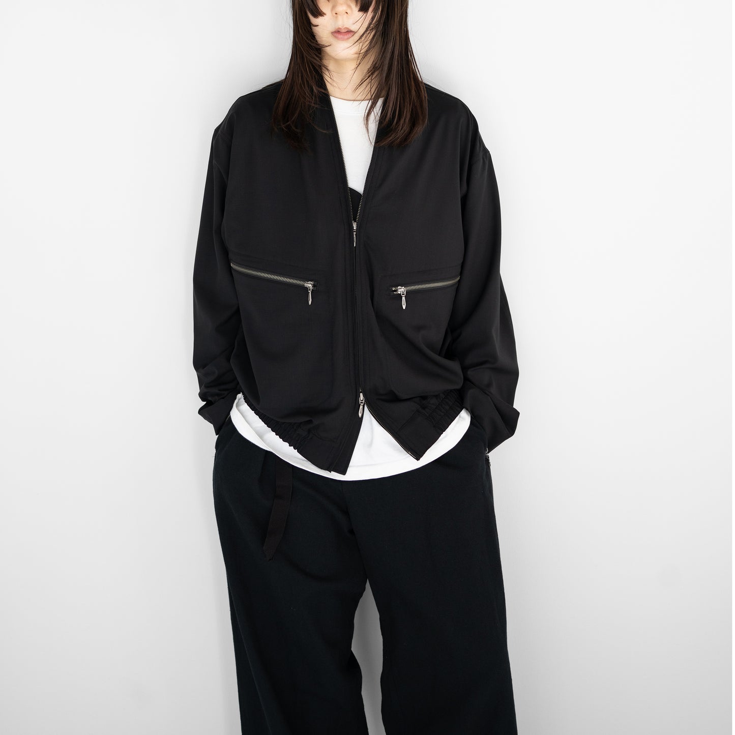 ESSAY/ WOOL ZIP JACKET "BLACK"