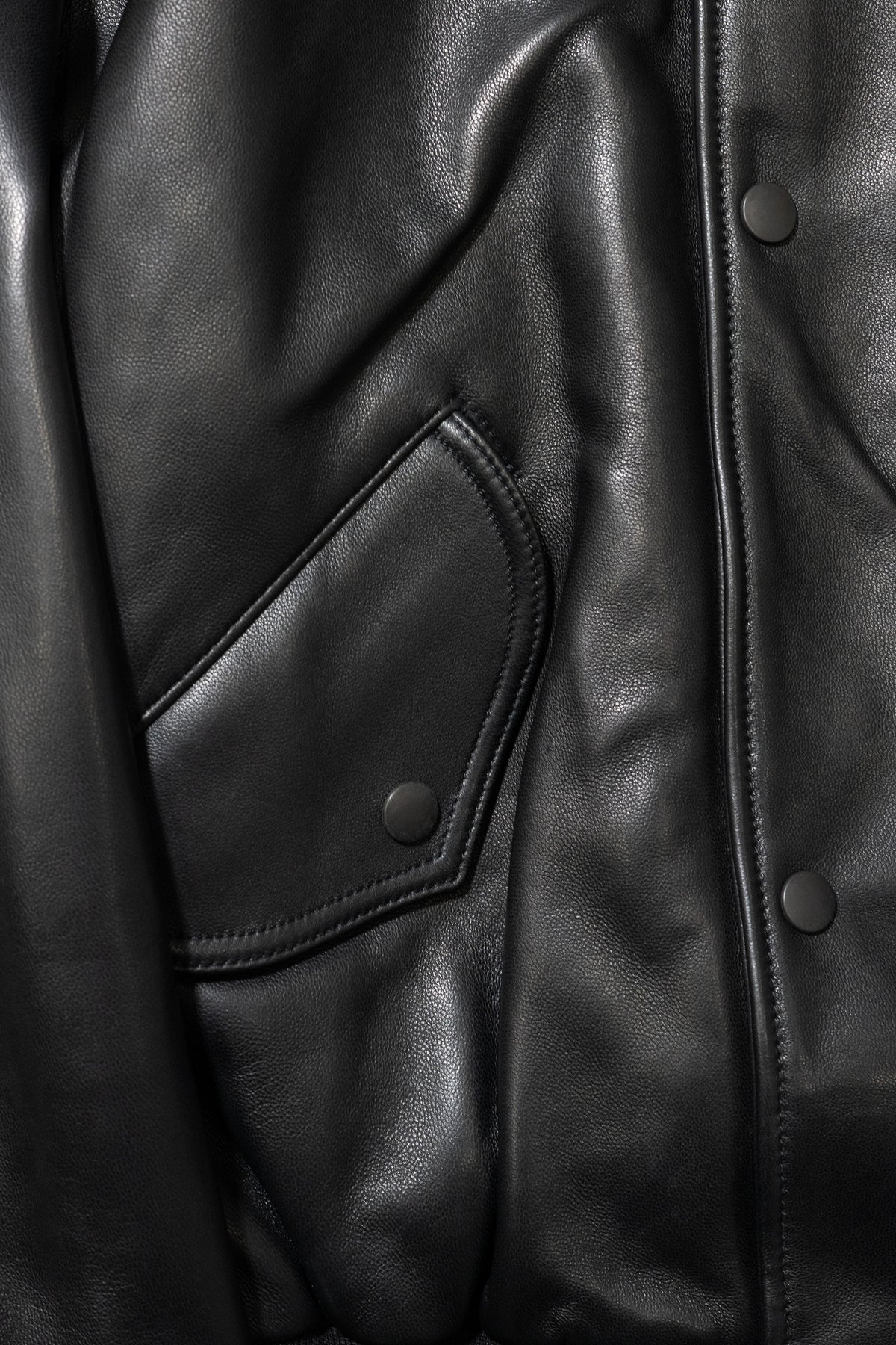 YOKE/ Lamb Leather Bomber Jacket "Black"