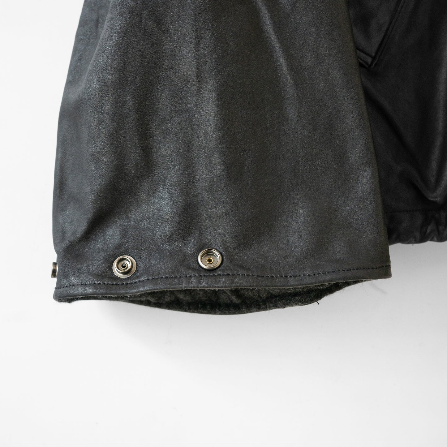 barbell object / leather ns jkt "fade black"