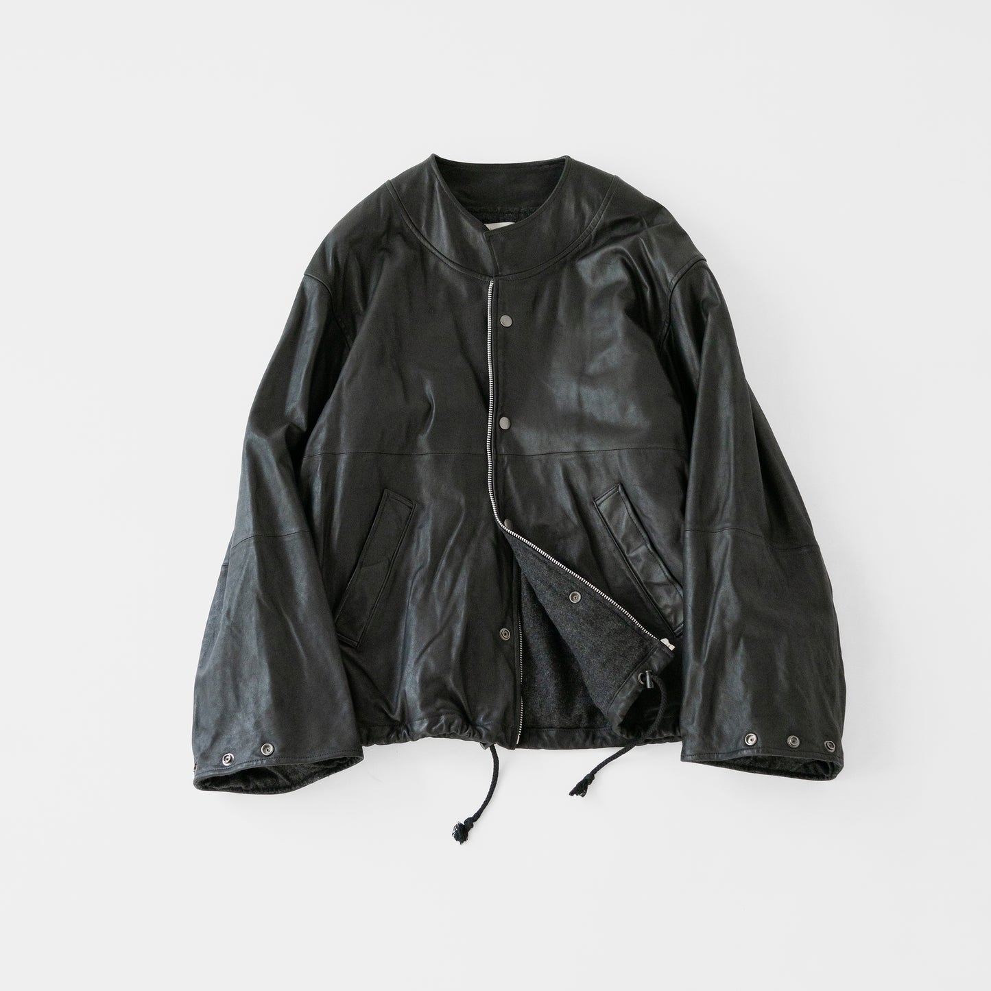 barbell object / leather ns jkt "fade black"