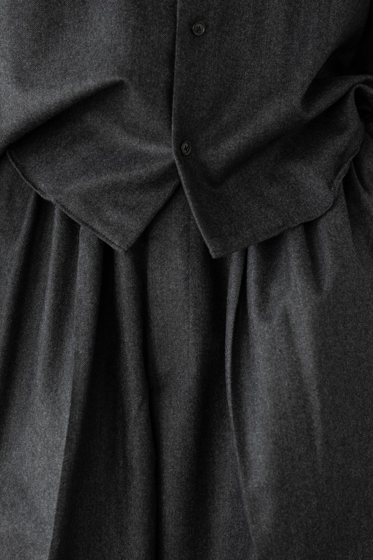 nonnotte/ Draping Five-Tuck Wide Trousers "Charcoal Top"