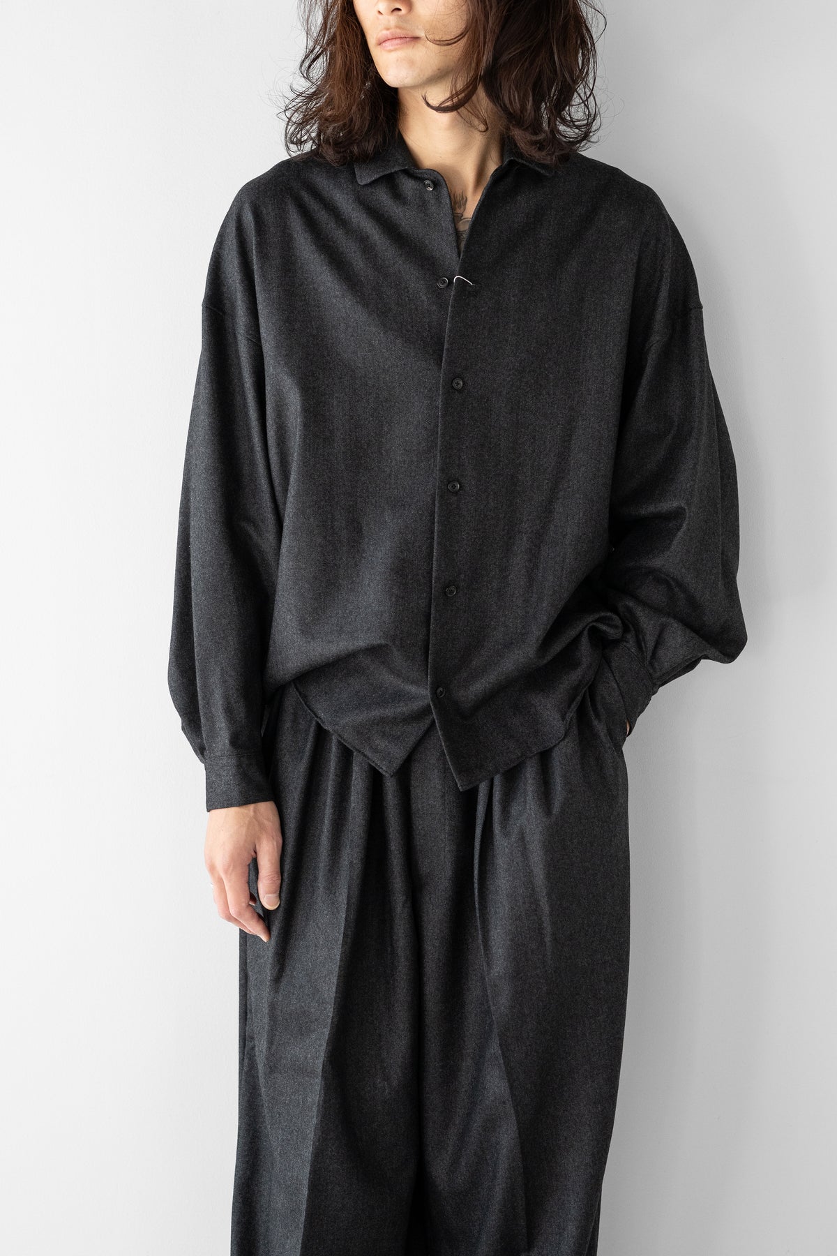 nonnotte/ Draping Shirt 001 "Charcoal Top"