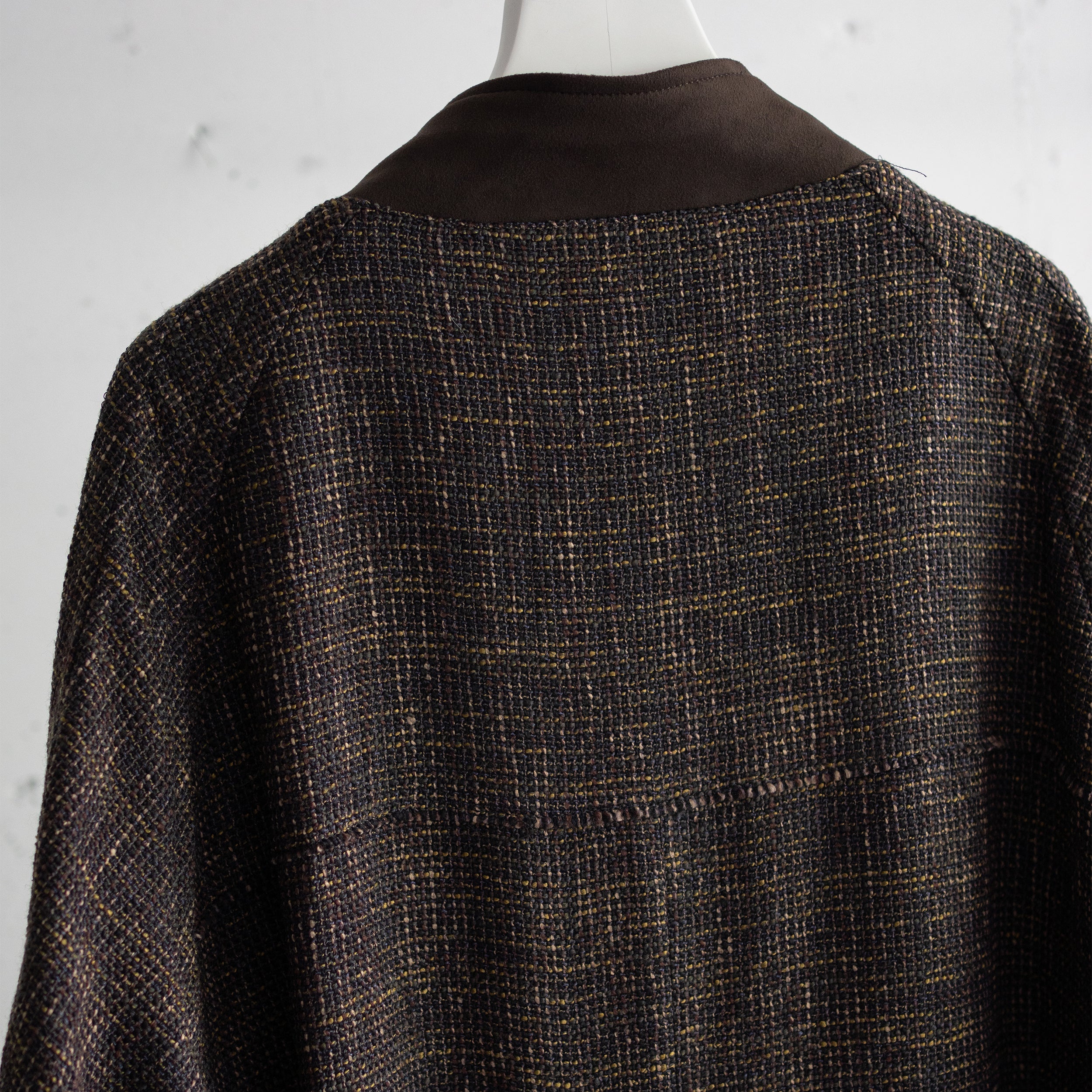 y*a様 24aw ANCELLM TWEED COLLARLESS COAT ANCELLM - TWEED COLLARLESS COAT | BROWN | コート | NapsNote