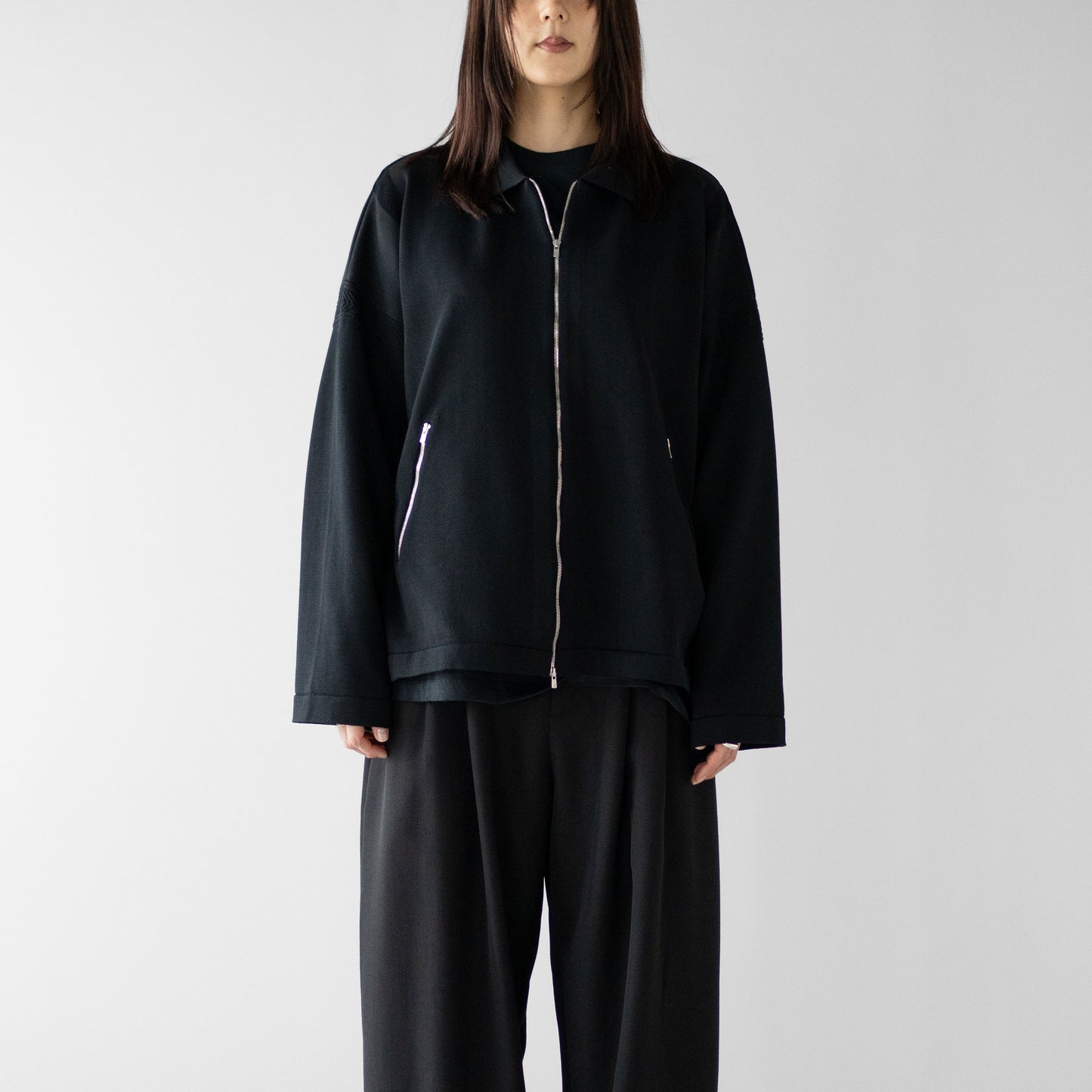 YASHIKI / -ex- Zip up knit blouson "BLACK"