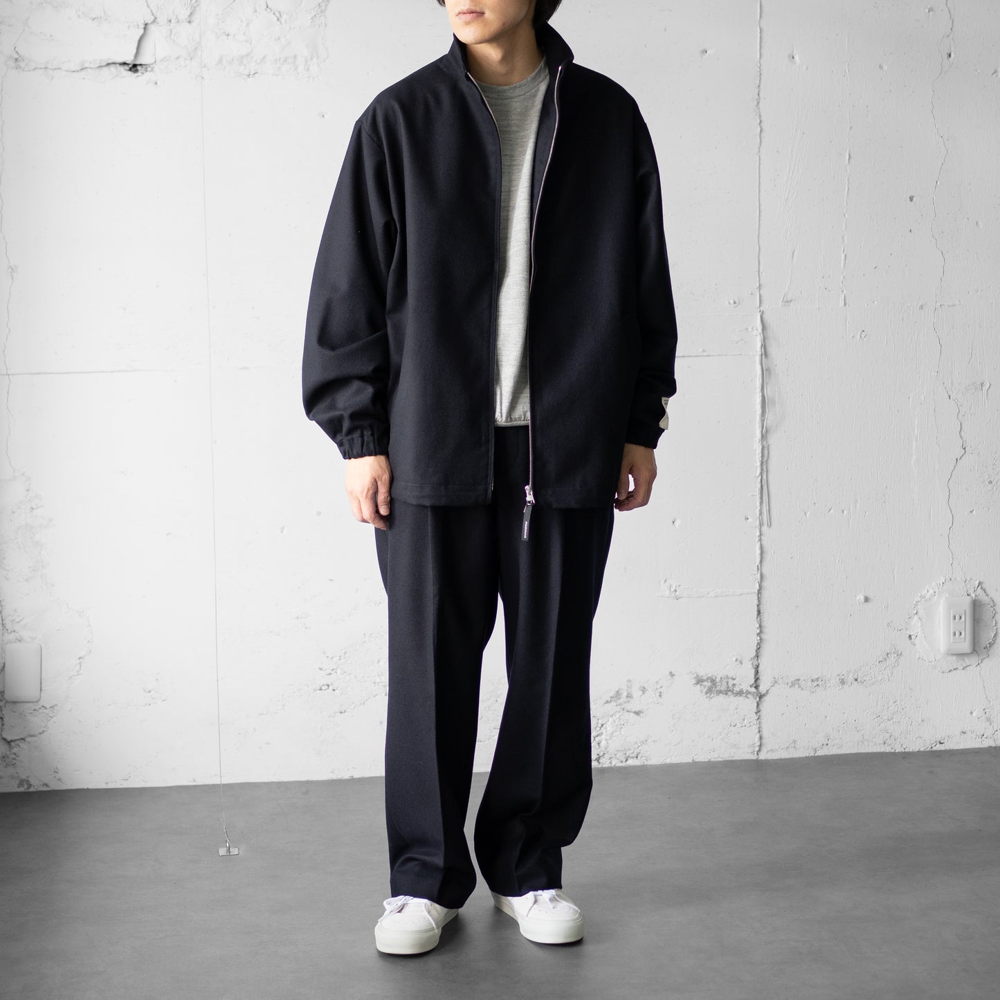 FARAH/ Stand Collar Zip Up Blouson "Navy"