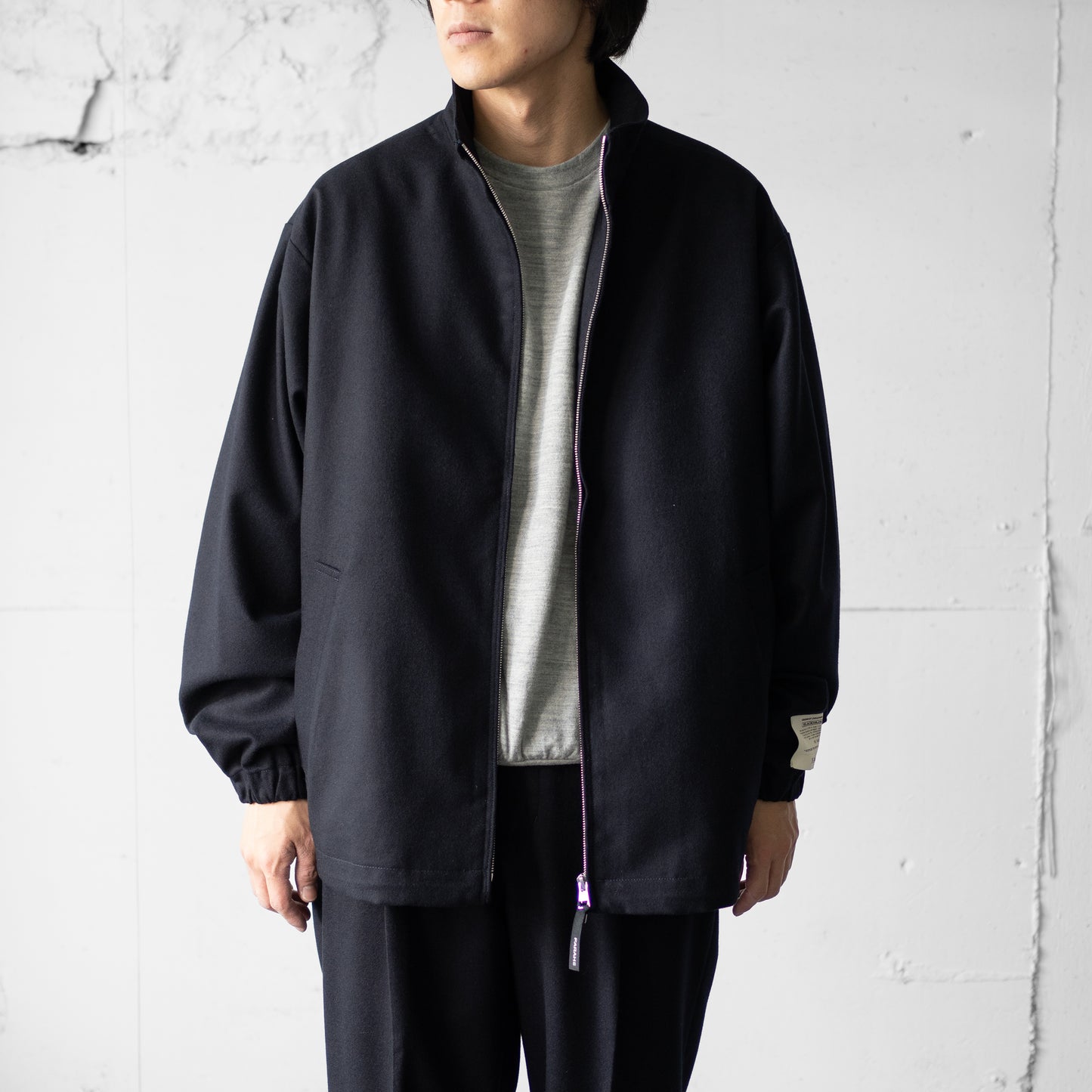 FARAH/ Stand Collar Zip Up Blouson "Navy"