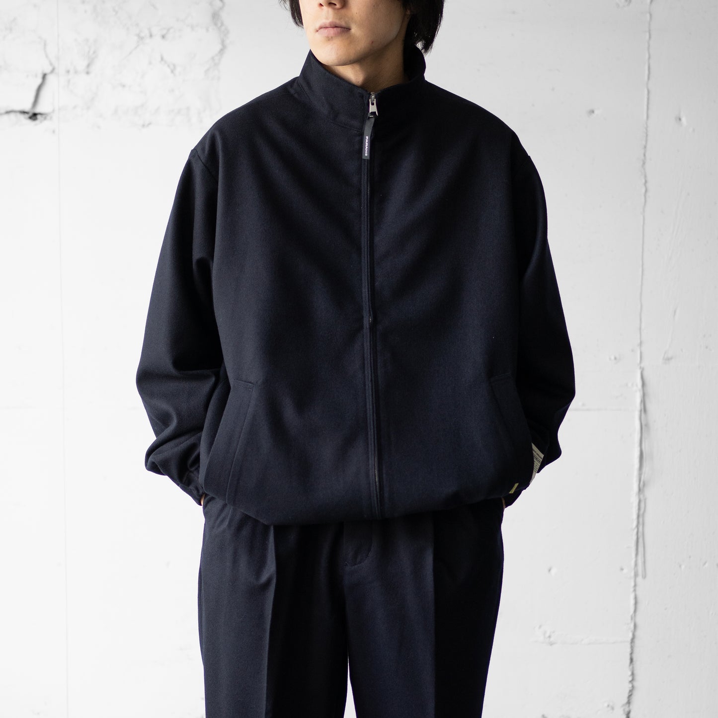 FARAH/ Stand Collar Zip Up Blouson "Navy"